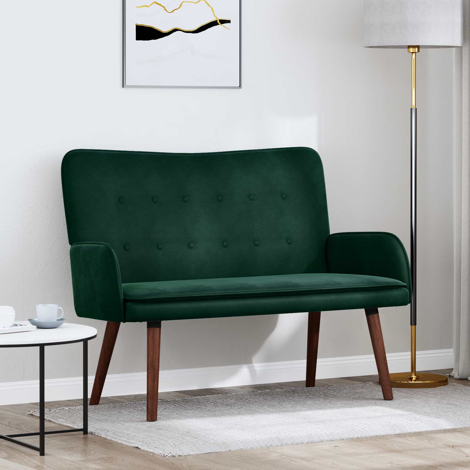 2-Sitzer Sofa Dunkelgrün 115 x 61 x 87 cm Samt