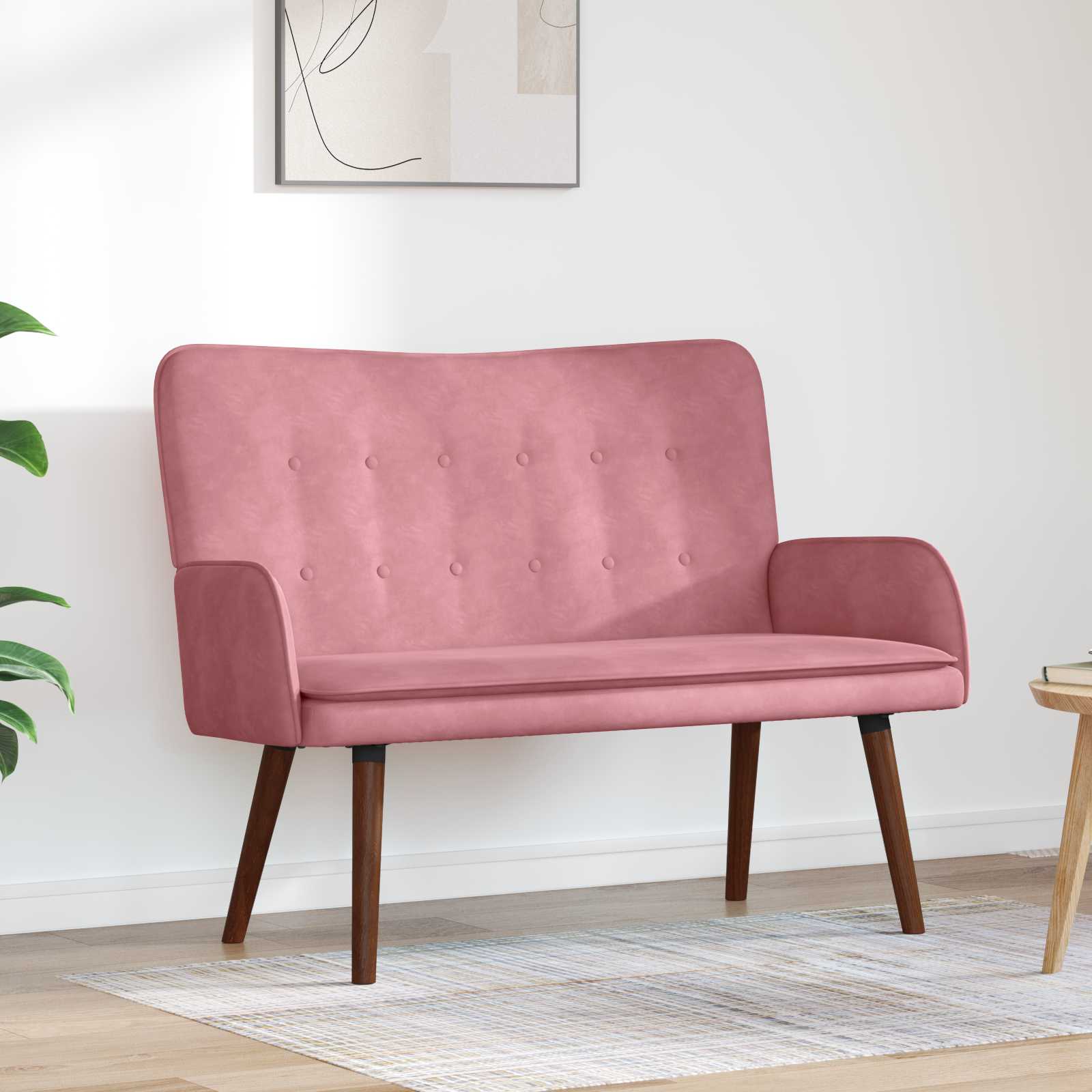 2-Sitzer Sofa Rosa 115 x 61 x 87 cm Samt