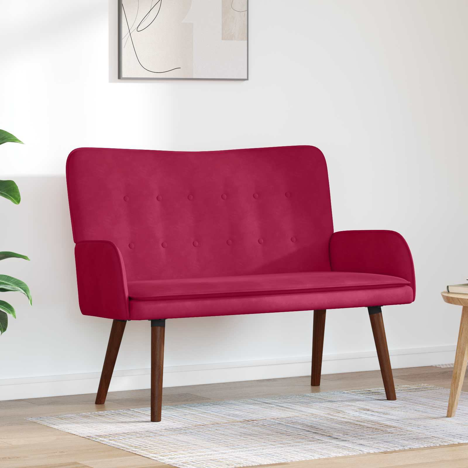 2-Sitzer Sofa Weinrot 115 x 61 x 87 cm Samt