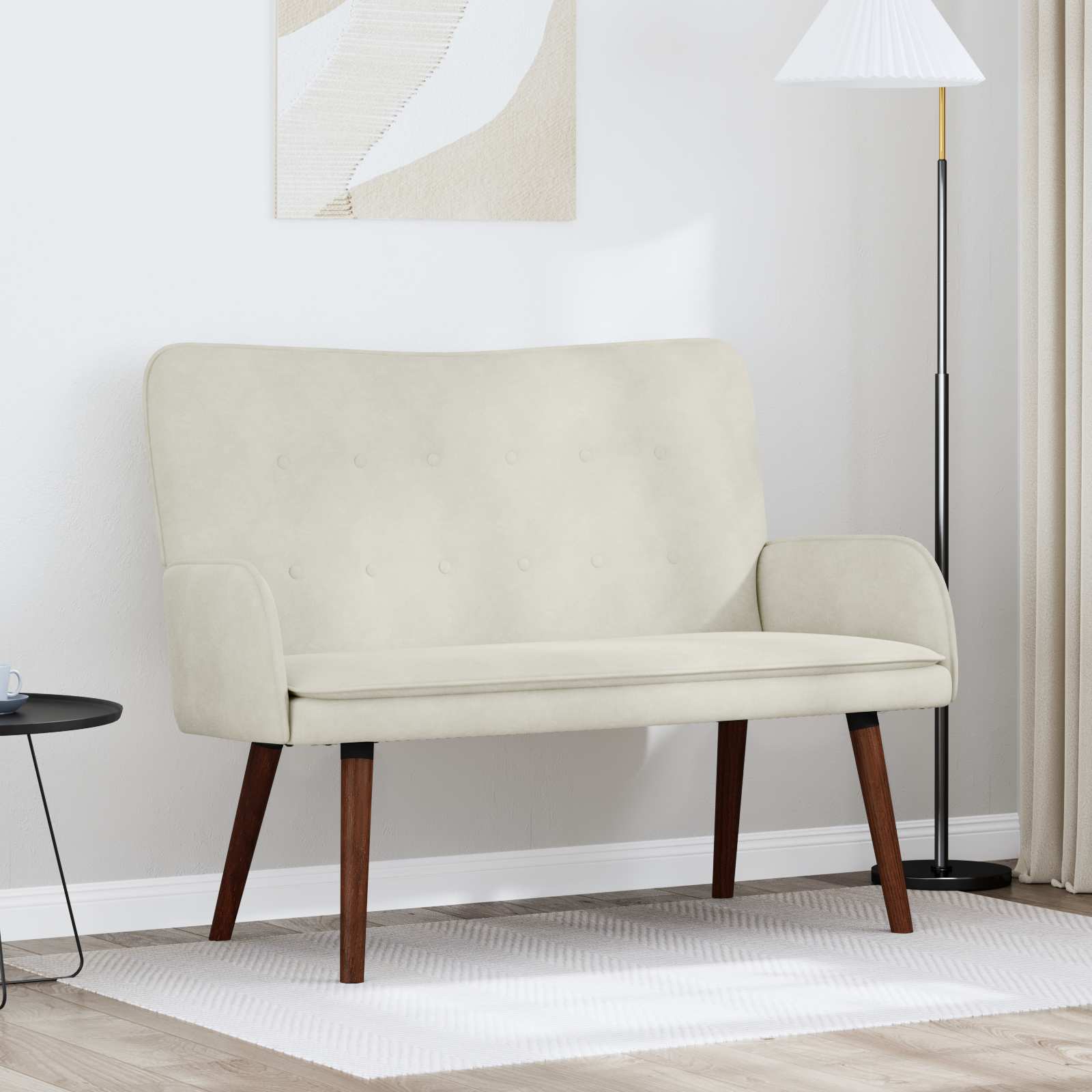2-Sitzer Sofa Creme 115 x 61 x 87 cm Samt