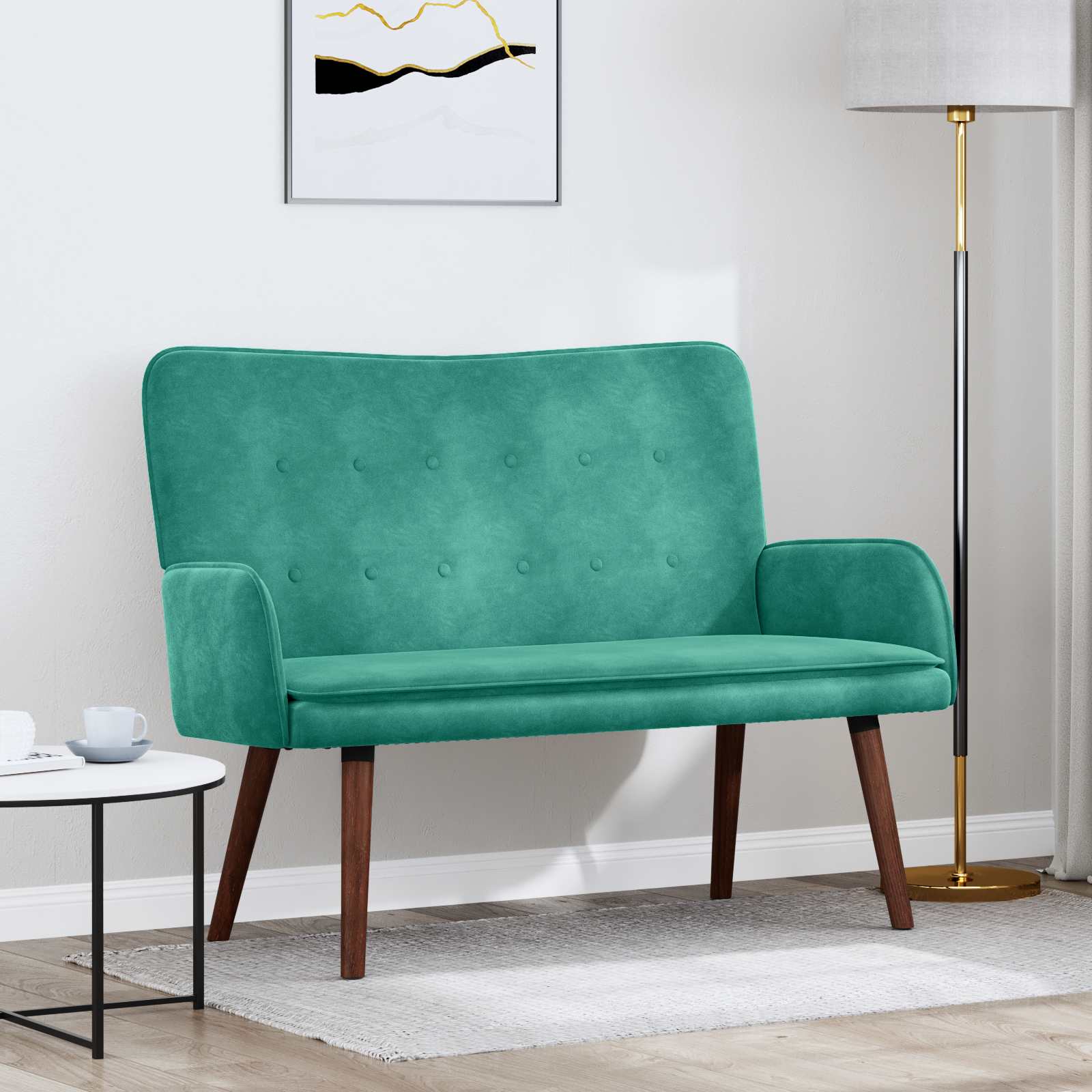 2-Sitzer Sofa Türkis 115 x 61 x 87 cm Samt