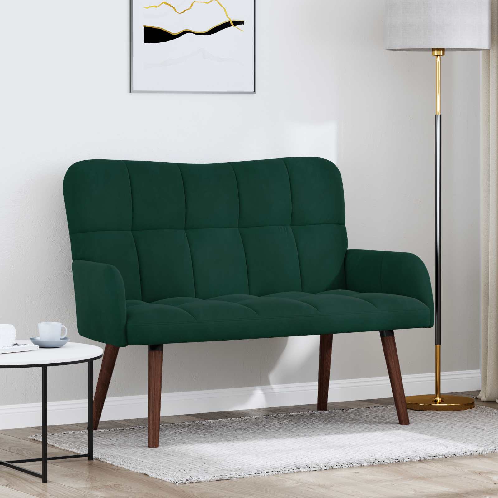 2-Sitzer Sofa Dunkelgrün 115 x 61 x 87 cm Samt