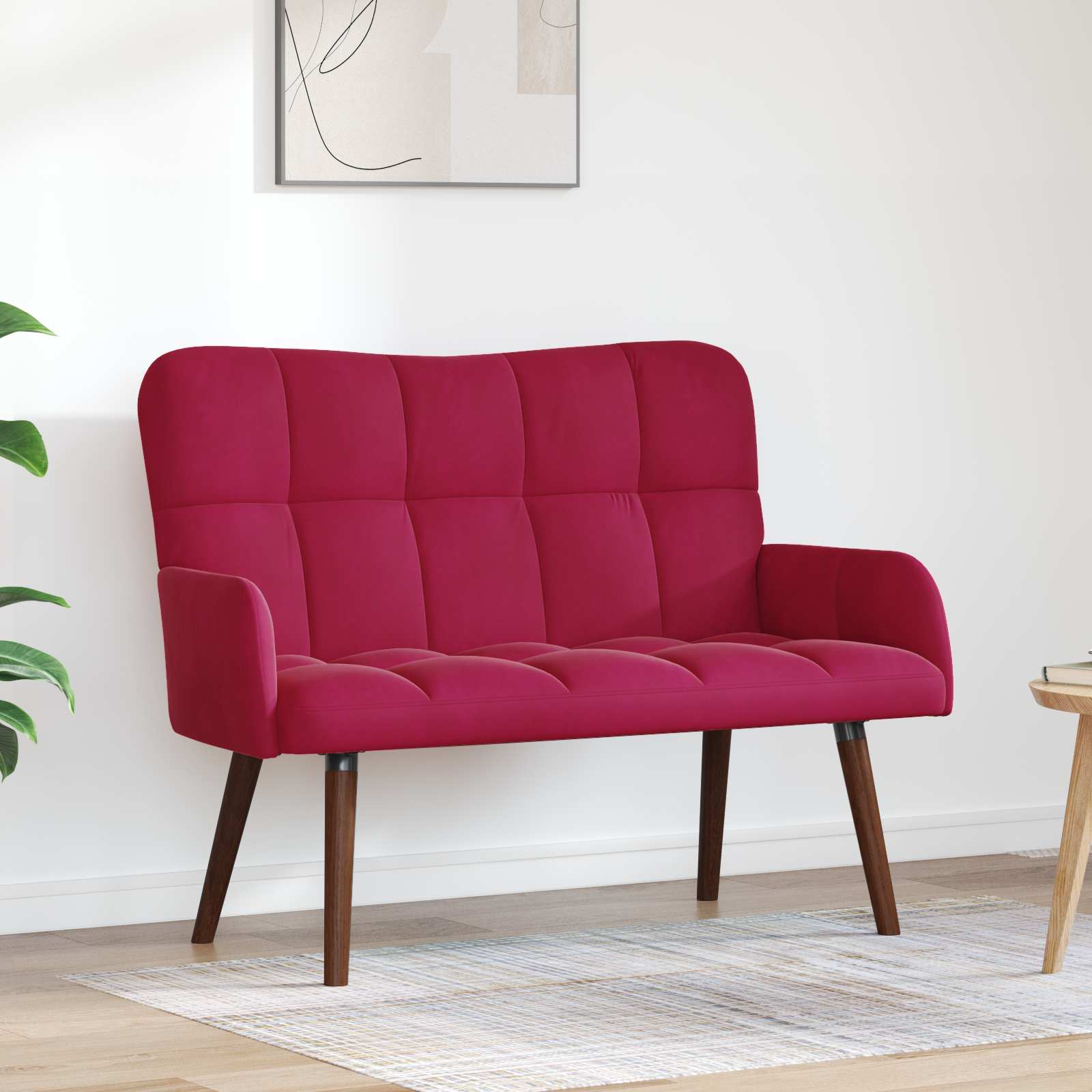 2-Sitzer Sofa Weinrot 115 x 61 x 87 cm Samt