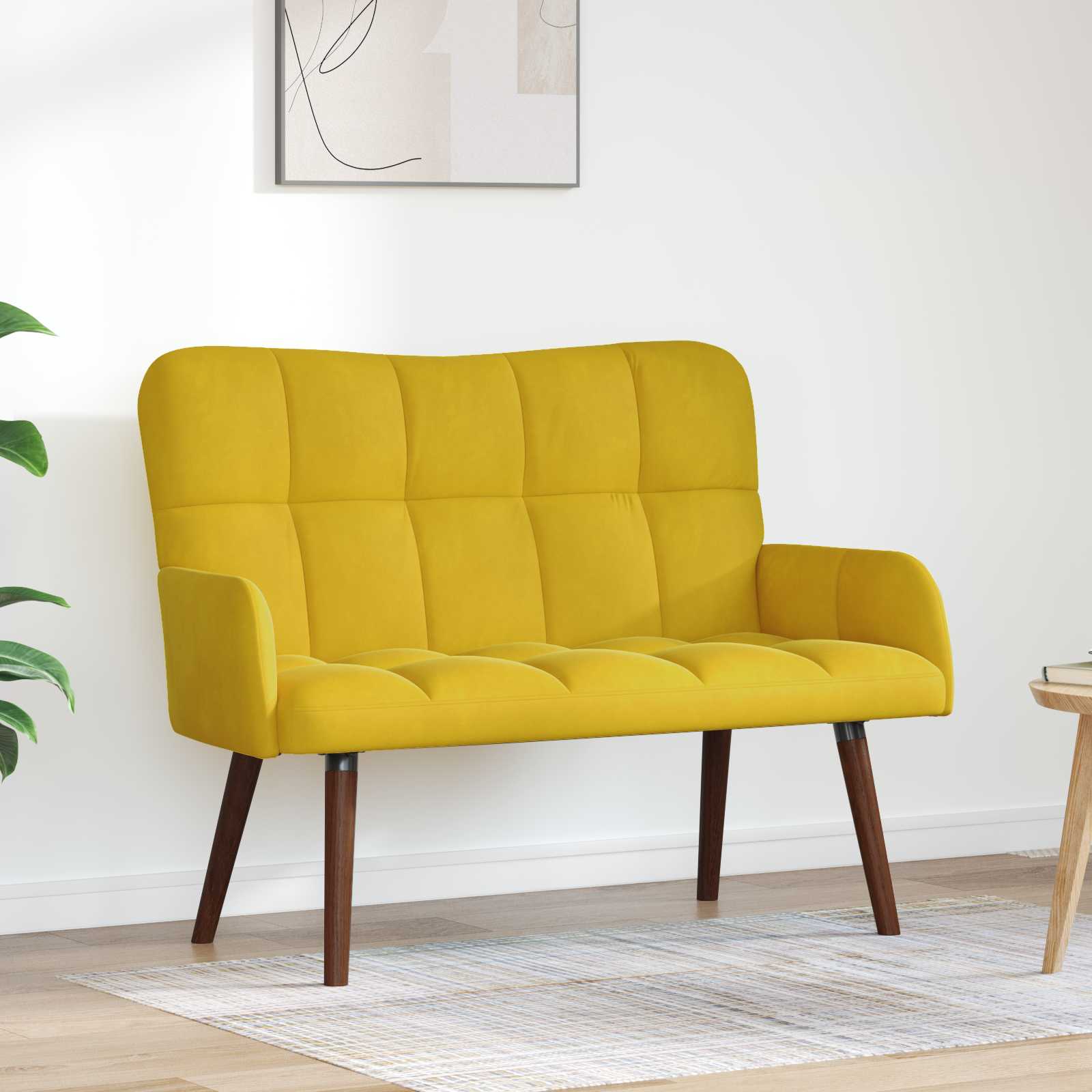 2-Sitzer Sofa Gelb 115 x 61 x 87 cm Samt