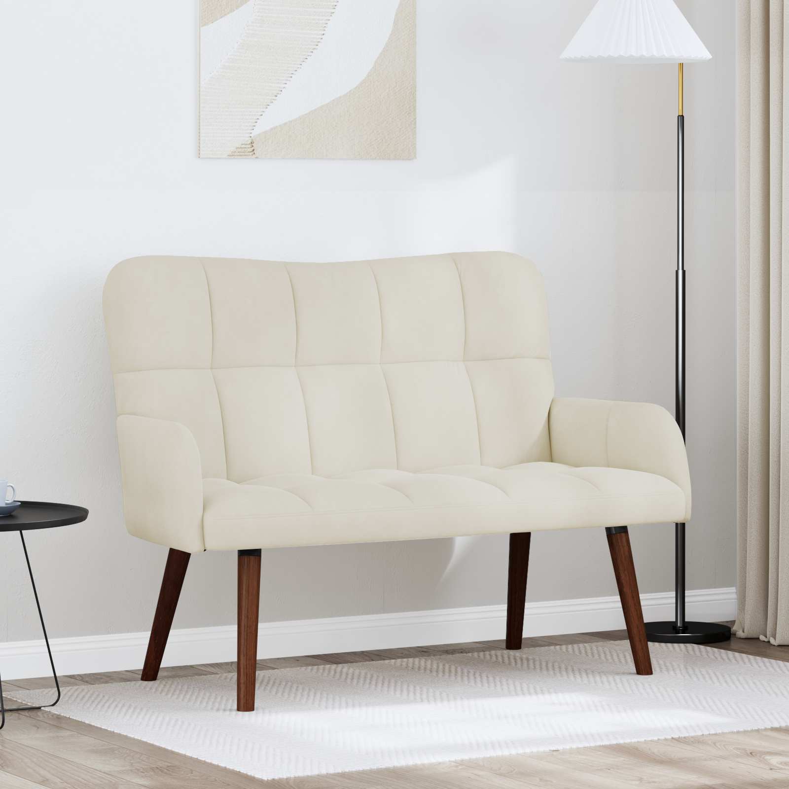 2-Sitzer Sofa Creme 115 x 61 x 87 cm Samt