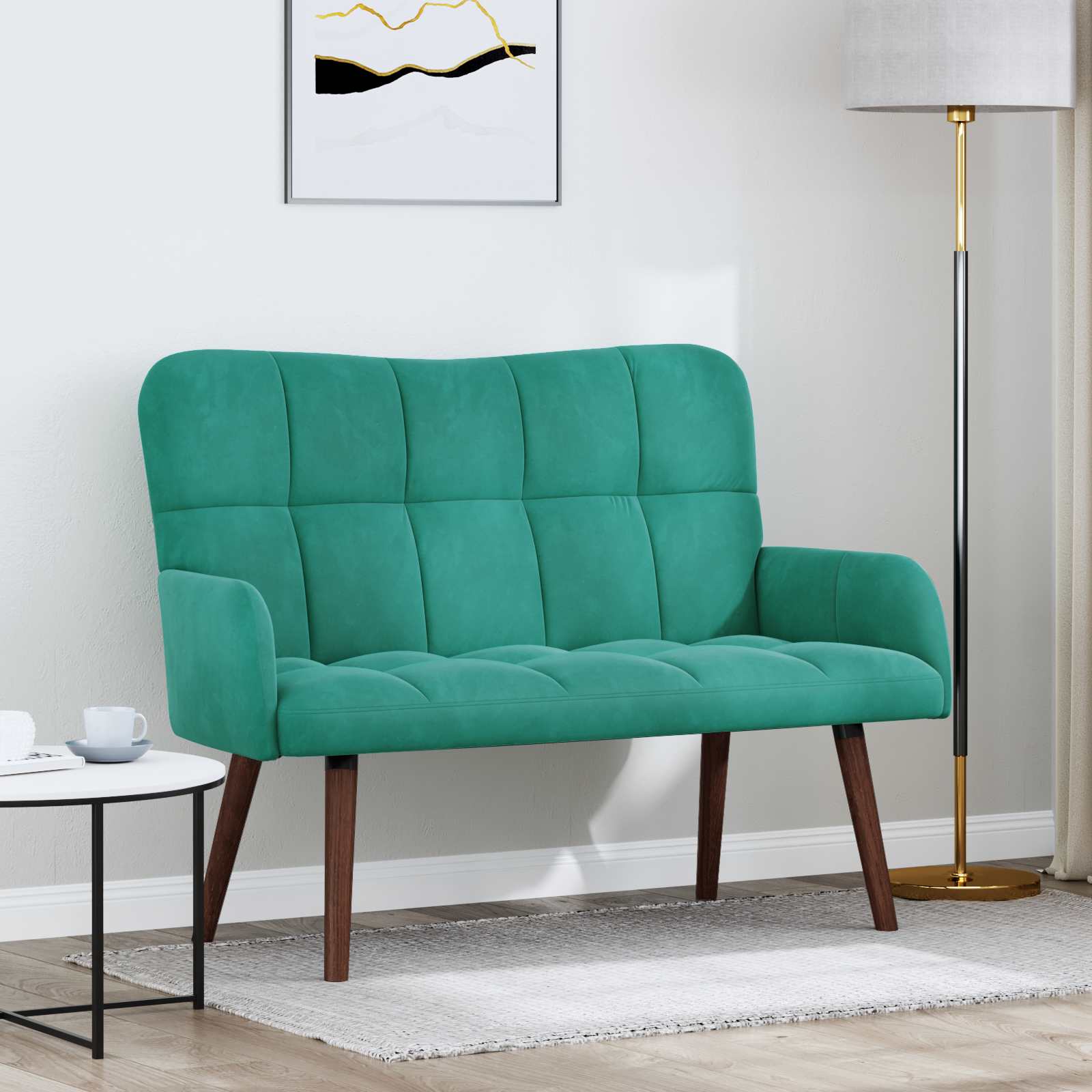 2-Sitzer Sofa Türkis 115 x 61 x 87 cm Samt