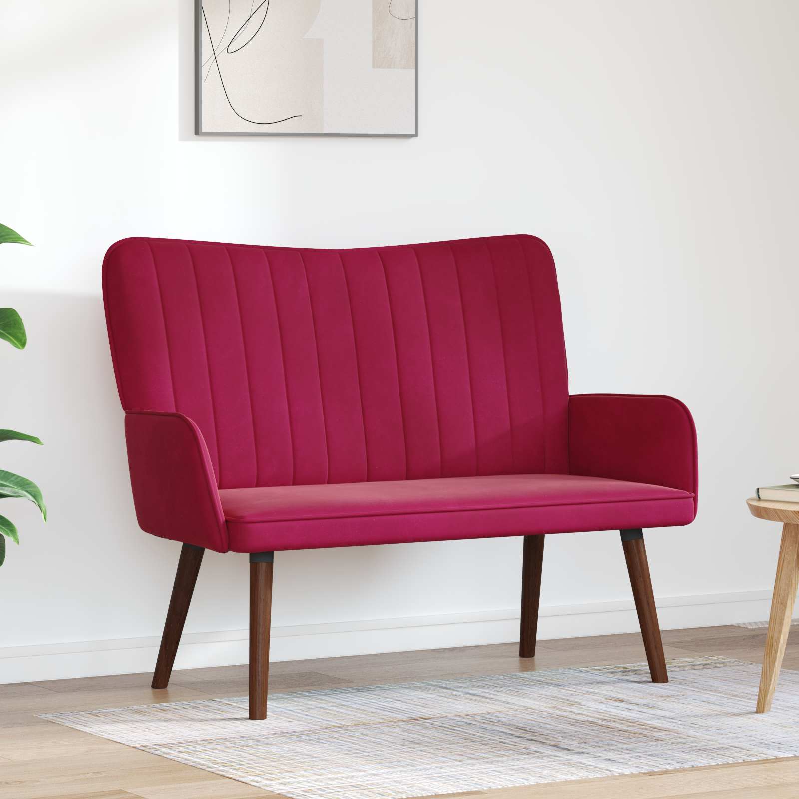 2-Sitzer Sofa Weinrot 115 x 61 x 87 cm Samt