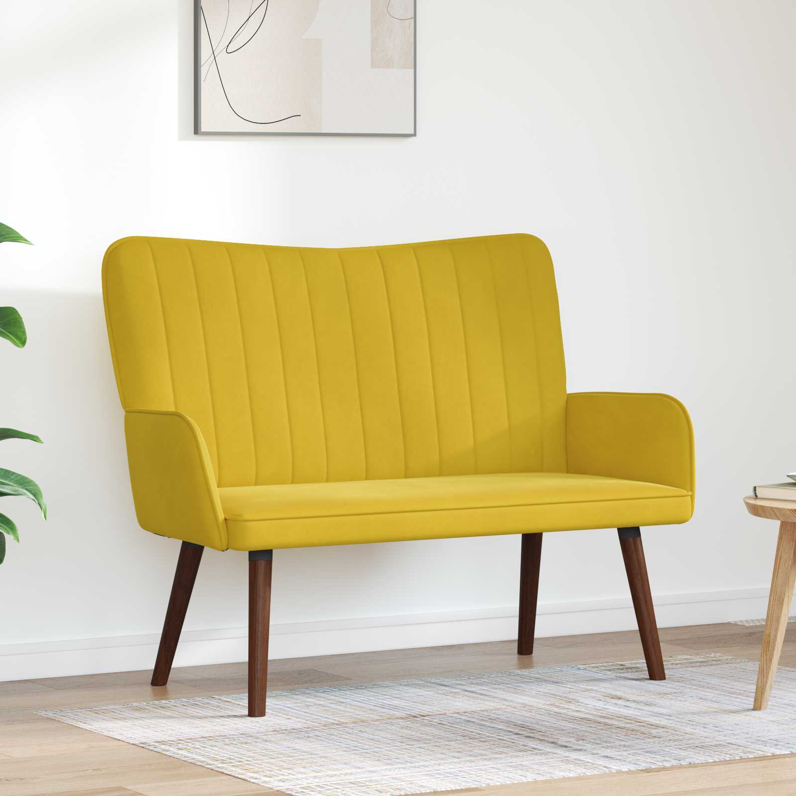 2-Sitzer Sofa Gelb 115 x 61 x 87 cm Samt