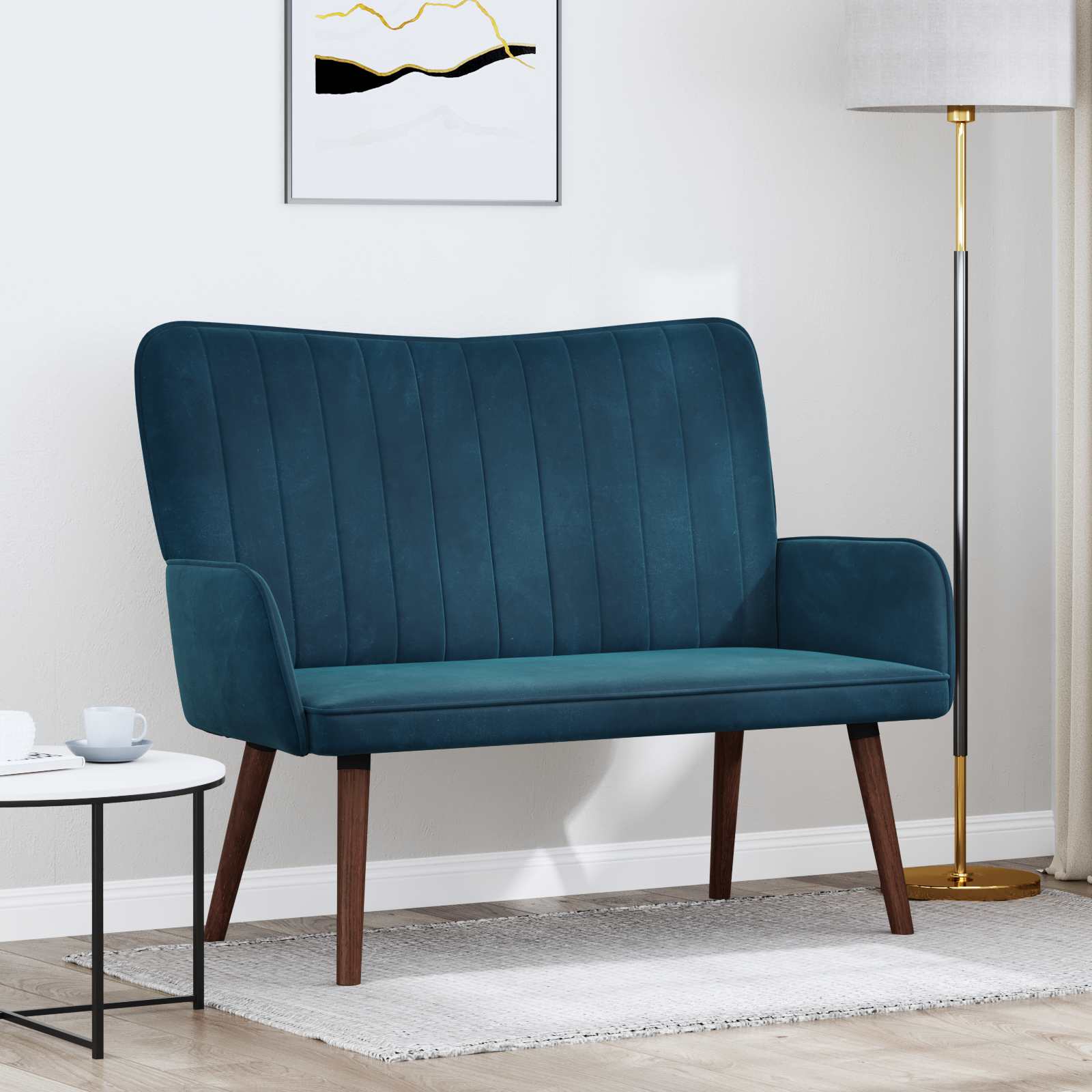 2-Sitzer Sofa Blau 115 x 61 x 87 cm Samt