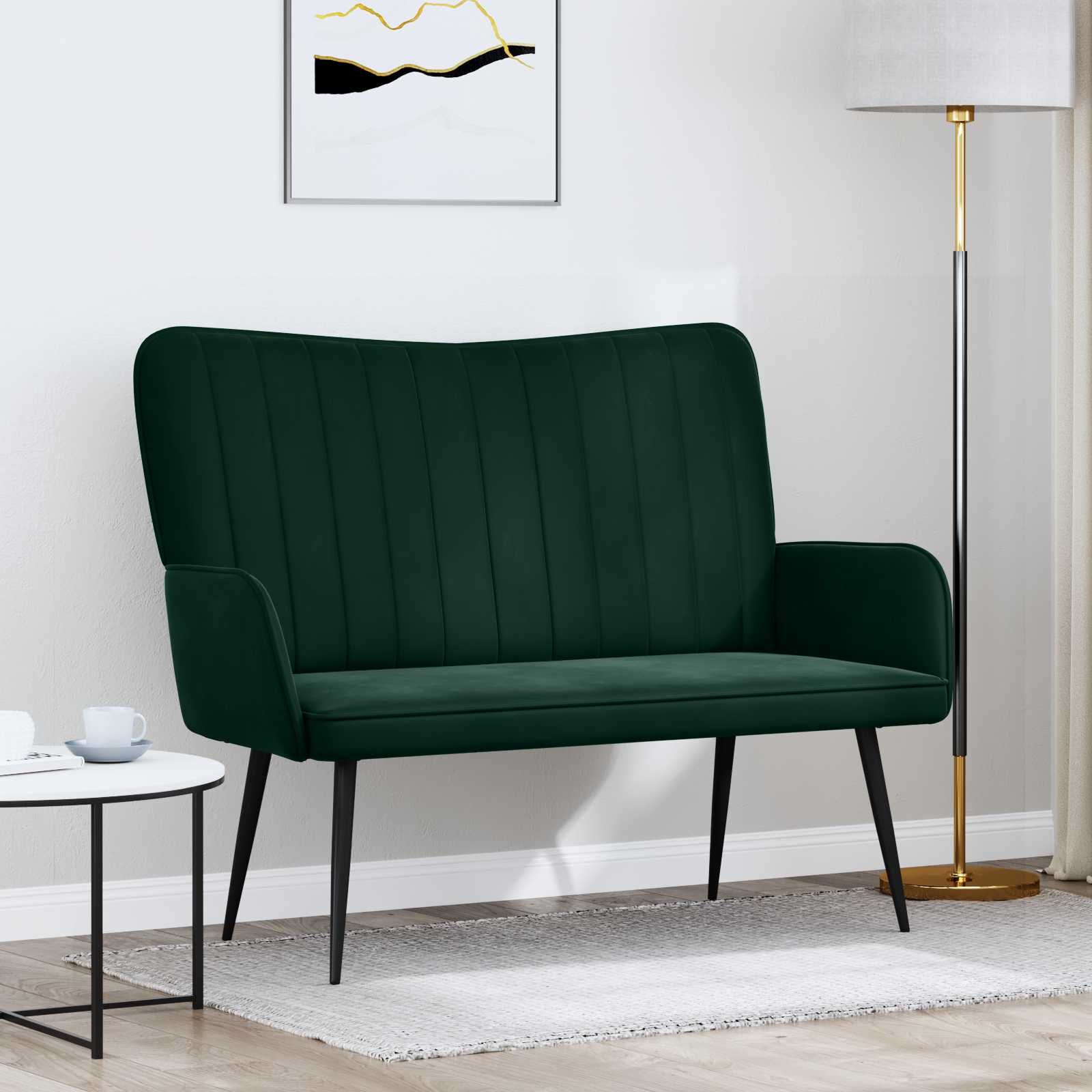 2-Sitzer Sofa Dunkelgrün 115 x 61 x 87 cm Samt