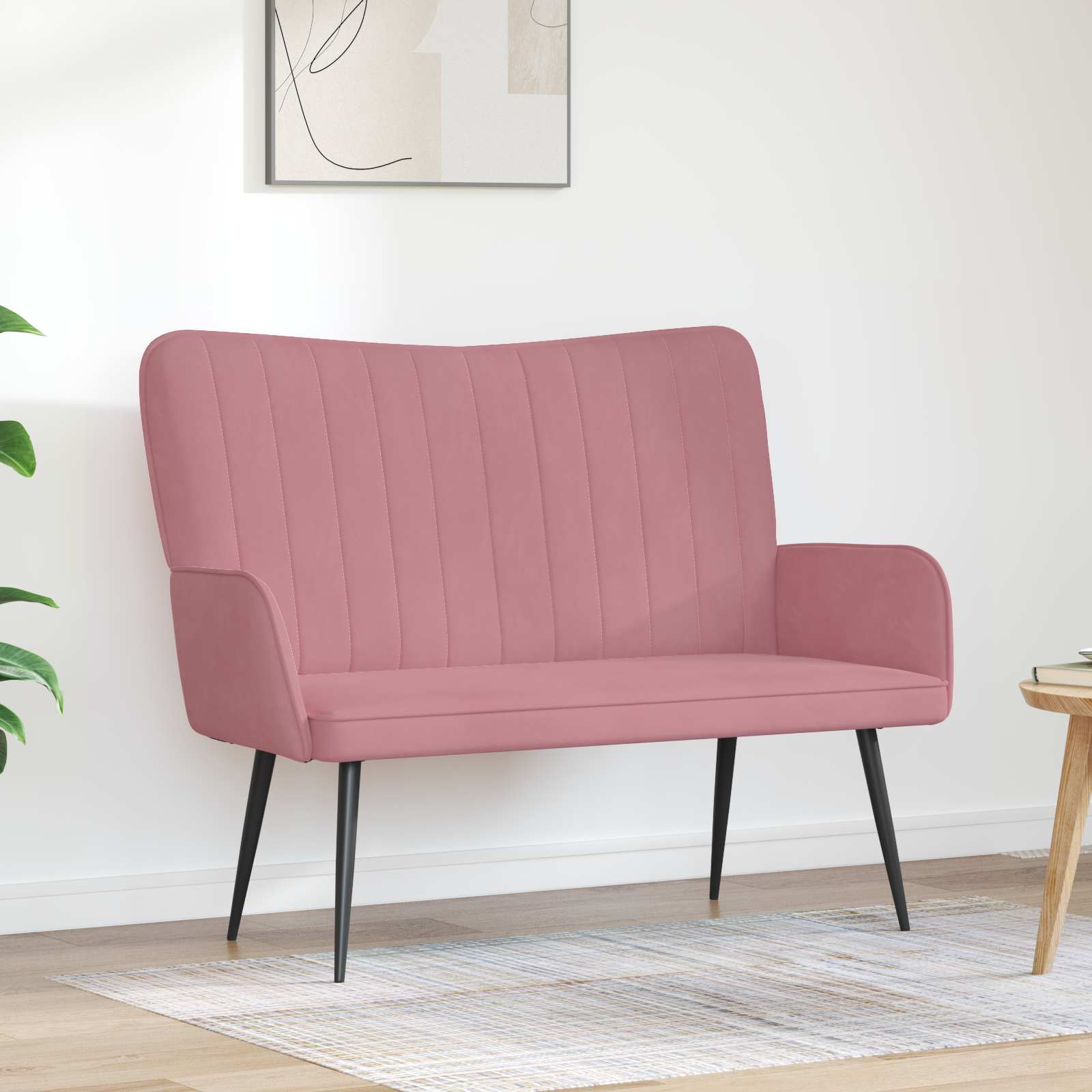 2-Sitzer Sofa Rosa 115 x 61 x 87 cm Samt