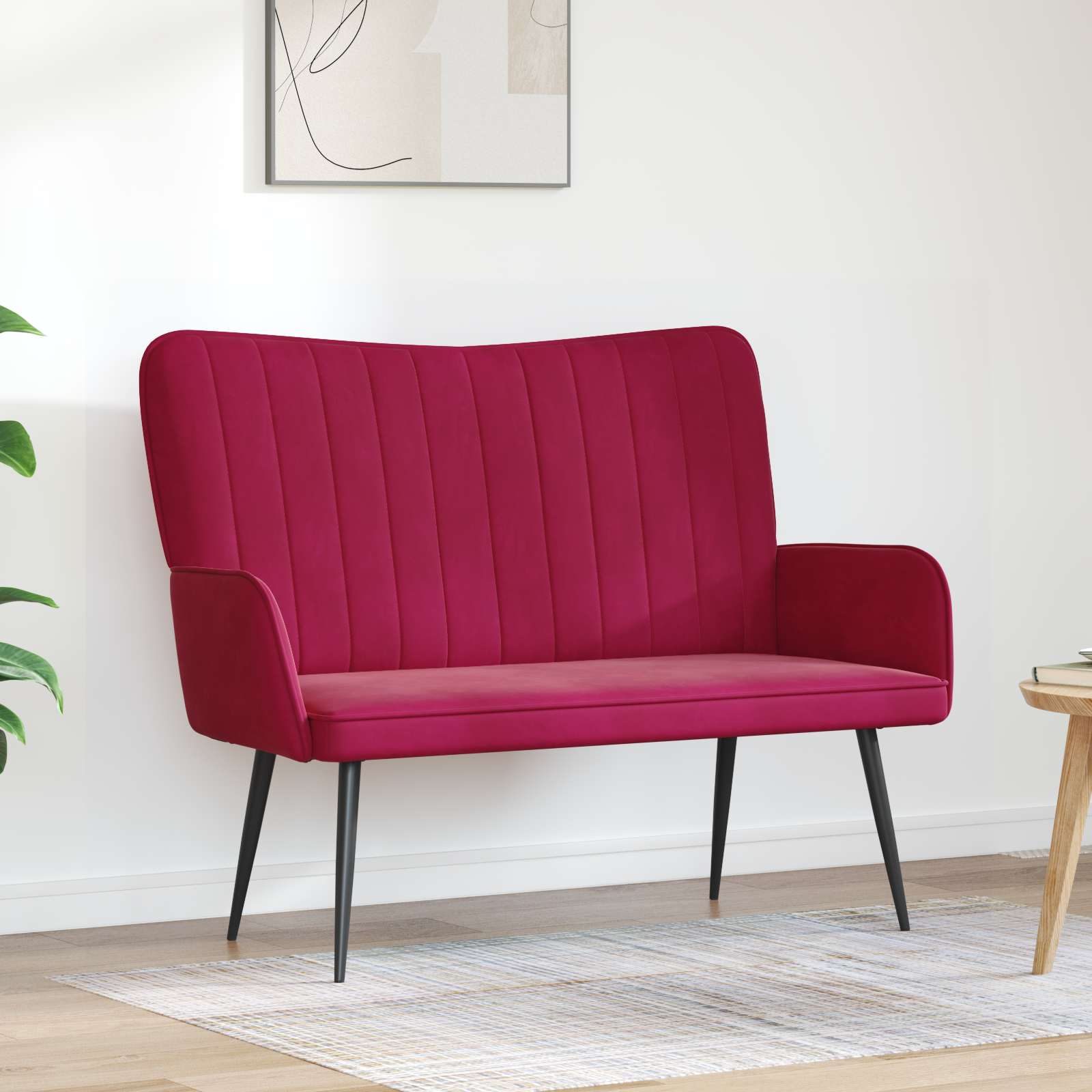 2-Sitzer Sofa Weinrot 115 x 61 x 87 cm Samt