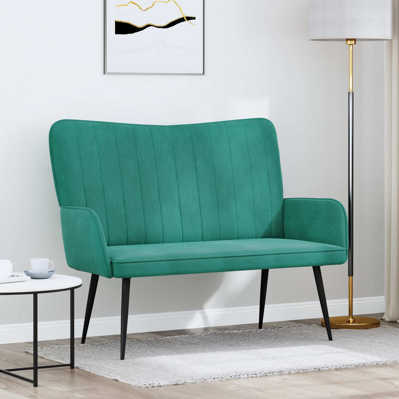 2-Sitzer Sofa Türkis 115 x 61 x 87 cm Samt