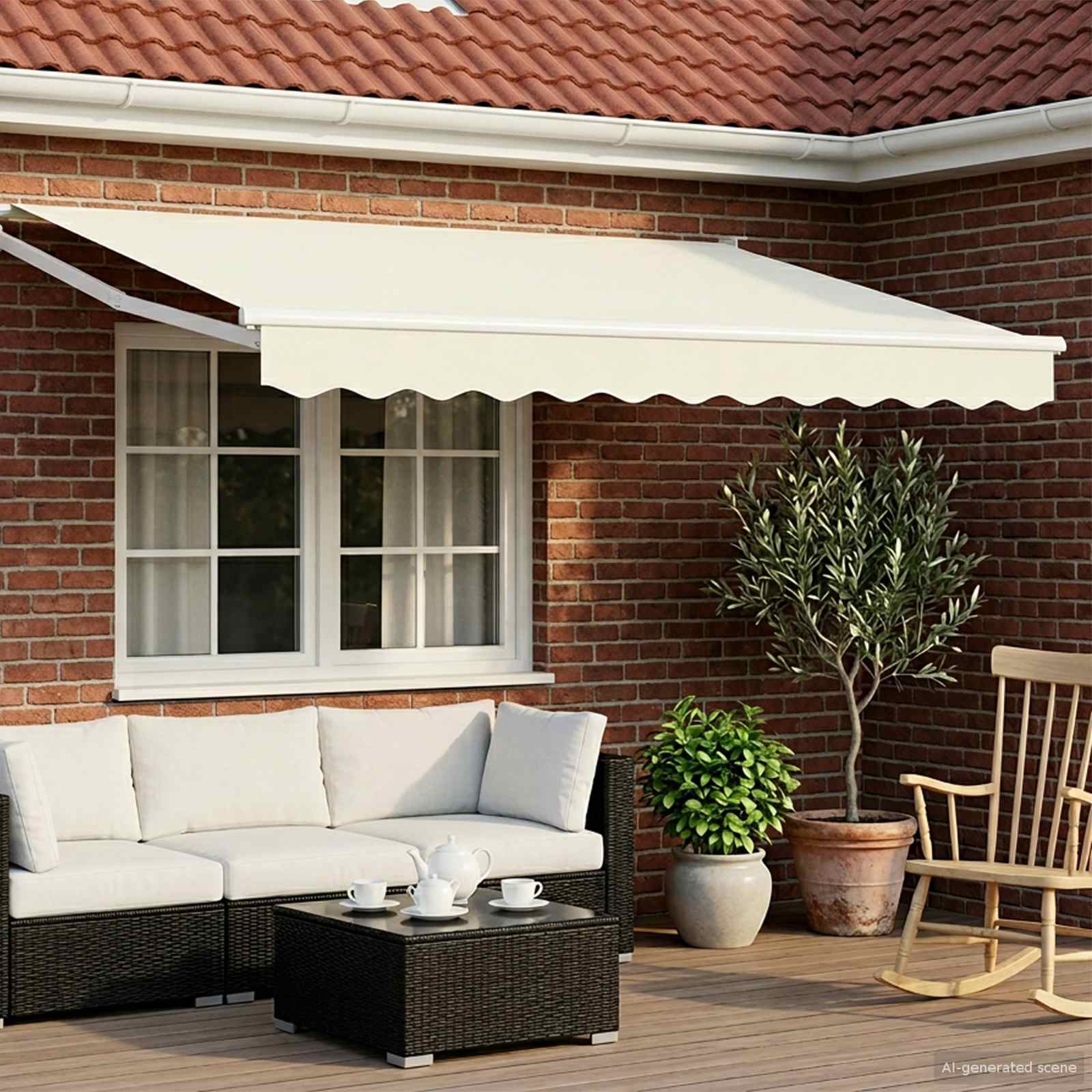 Ausziehbare Markise Creme 3,5 x 2 m