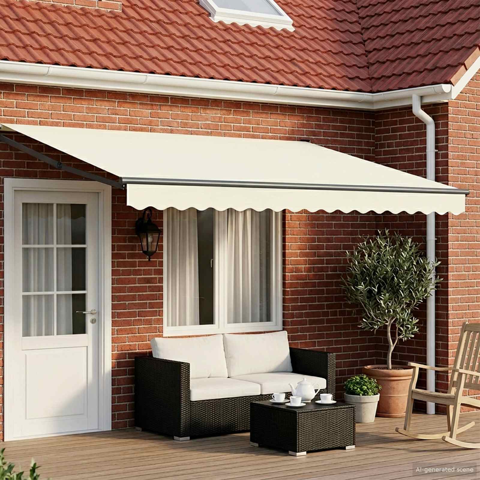 Elektrische ausziehbare Markise Creme 4 x 3 m