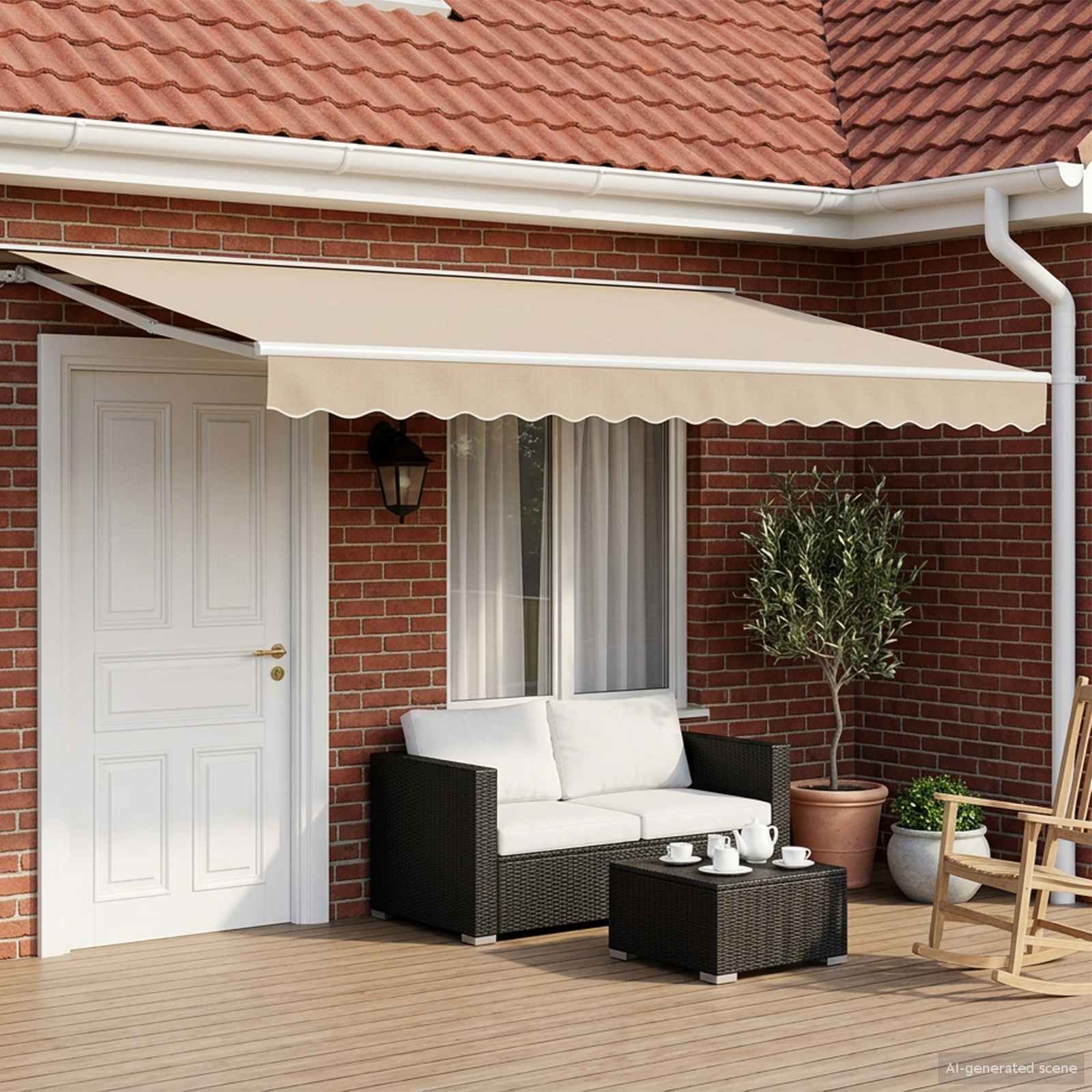 Elektrische ausziehbare Markise Beige 4 x 3 m