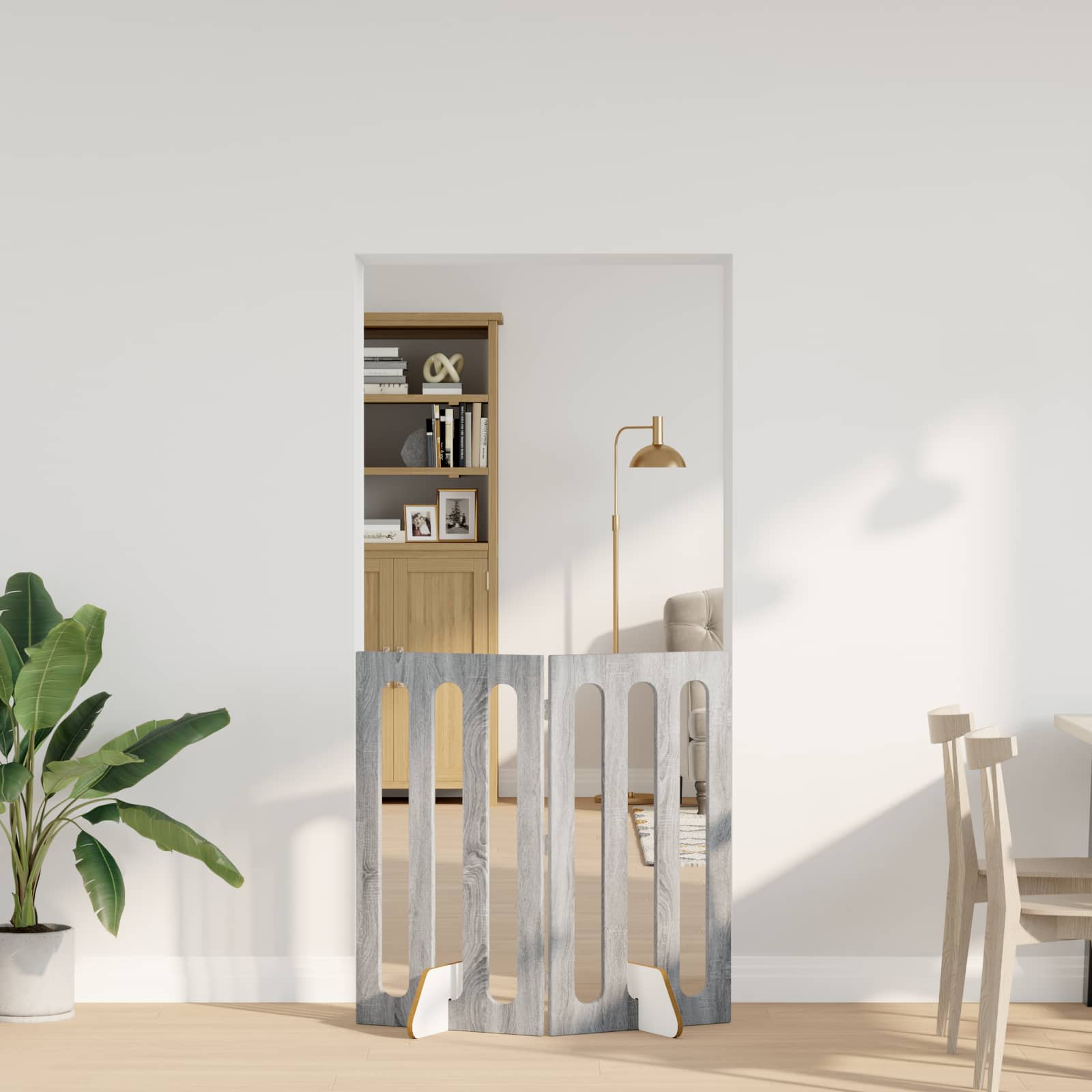 Faltbarer Haustierzaun 2 stk. Sonoma-Grau 100,5 x 38 x 90 cm