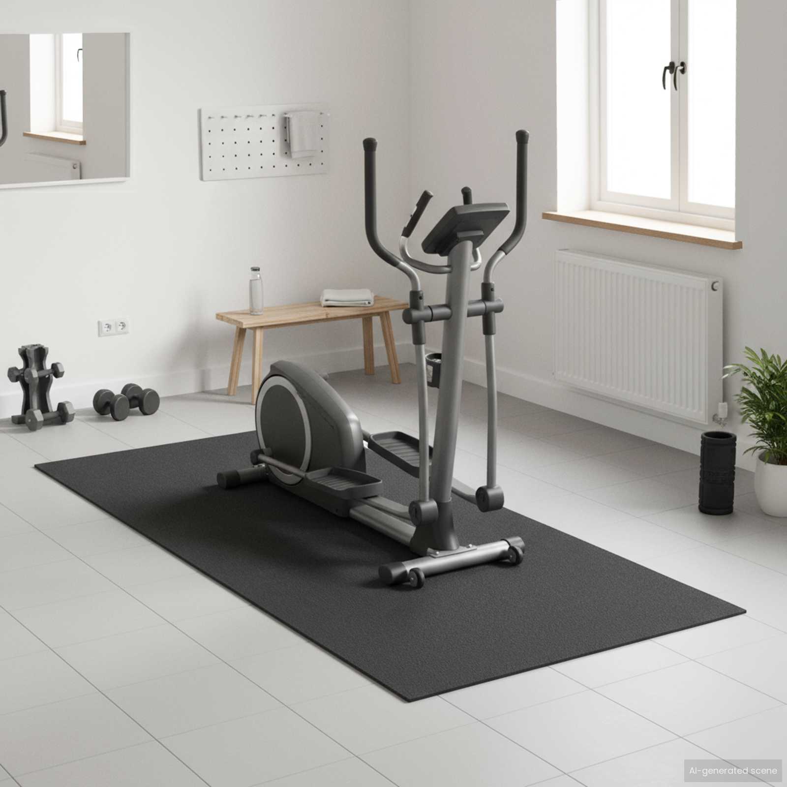 Sport Schutzmatte Schwarz 180 x 75 x 0,6 cm High-density PVC