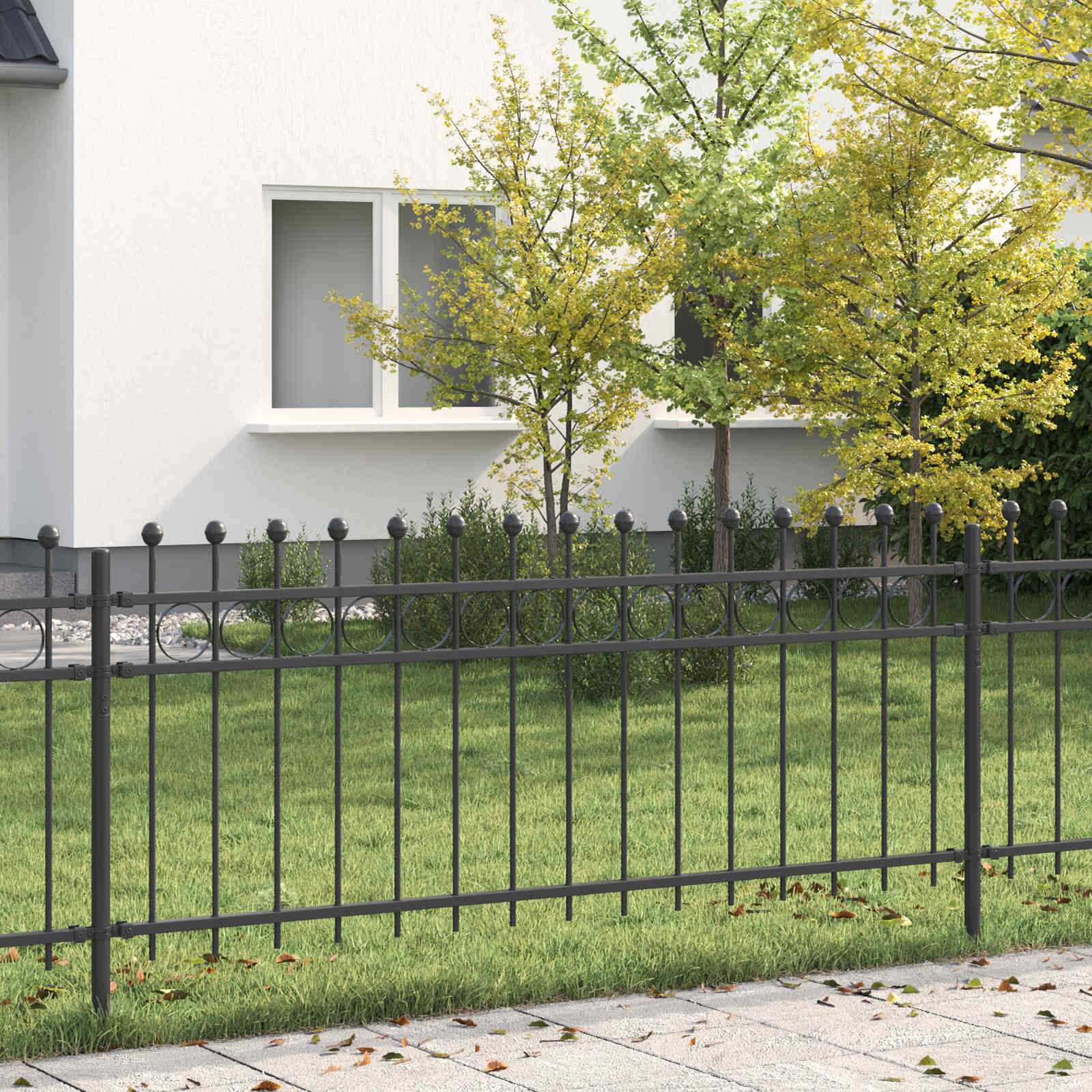 Ringzaun TILBURG 200 x 130 cm Pulverbeschichteter Stahl Schwarz