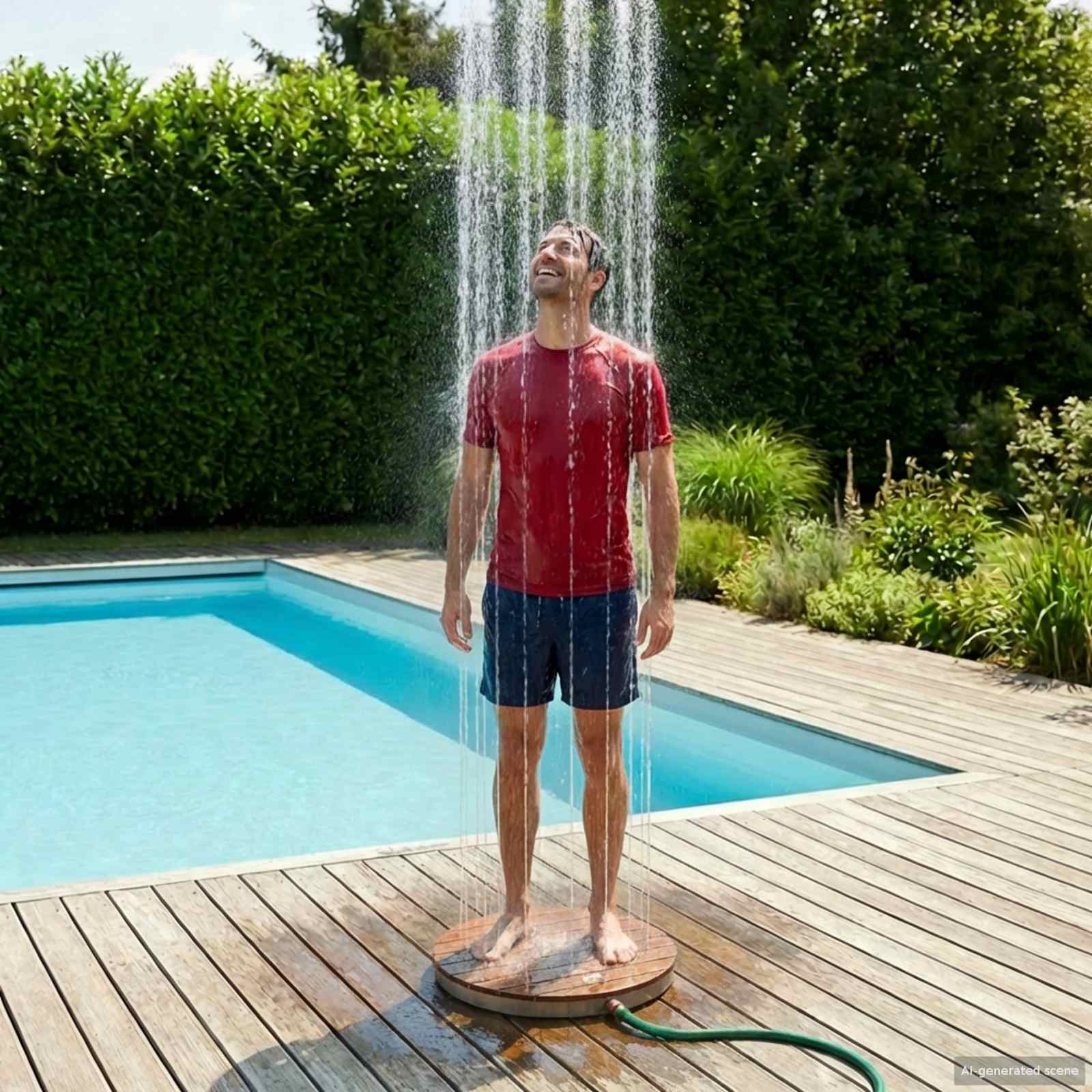 Garten Boden Dusche WPC und Edelstahl 201 Braun