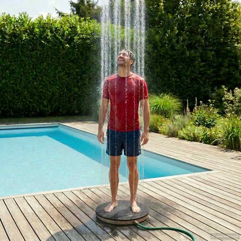 Garten Boden Dusche WPC und Edelstahl 201 Anthrazit