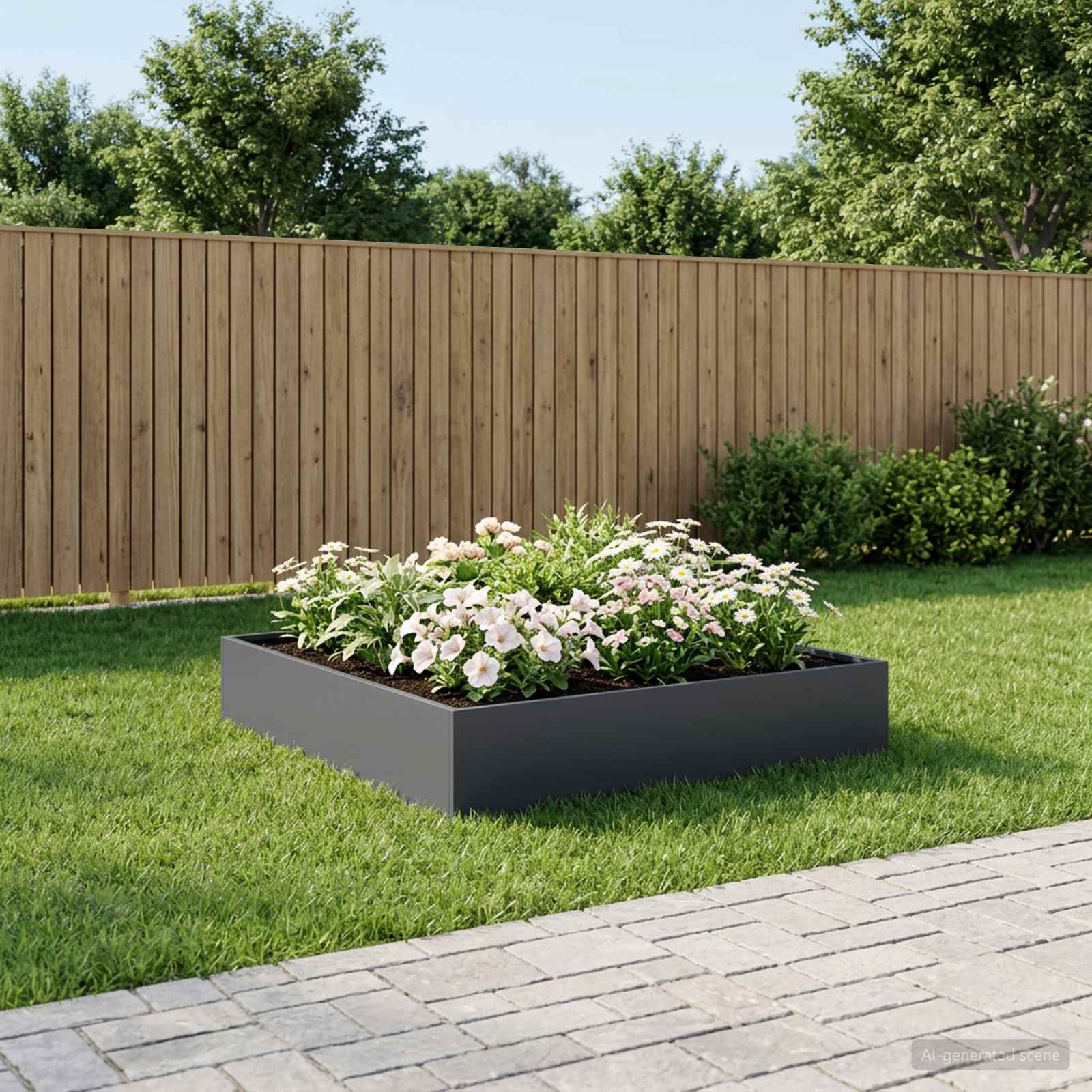 Garten-Pflanzgefäß Anthrazit 80 x 80 x 20 cm