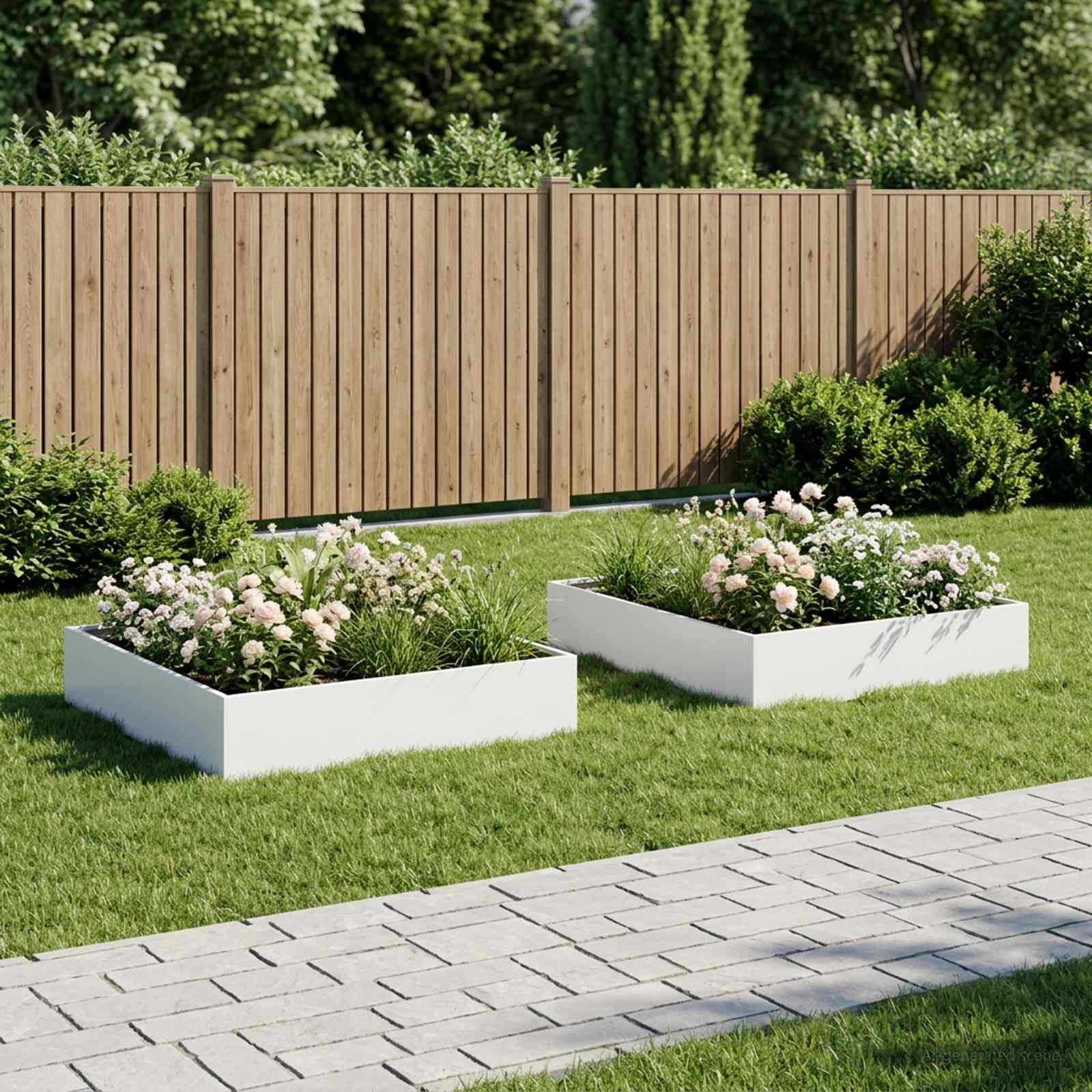 Garten-Pflanzgefäß 2 stk. Weiß 100 x 100 x 20 cm