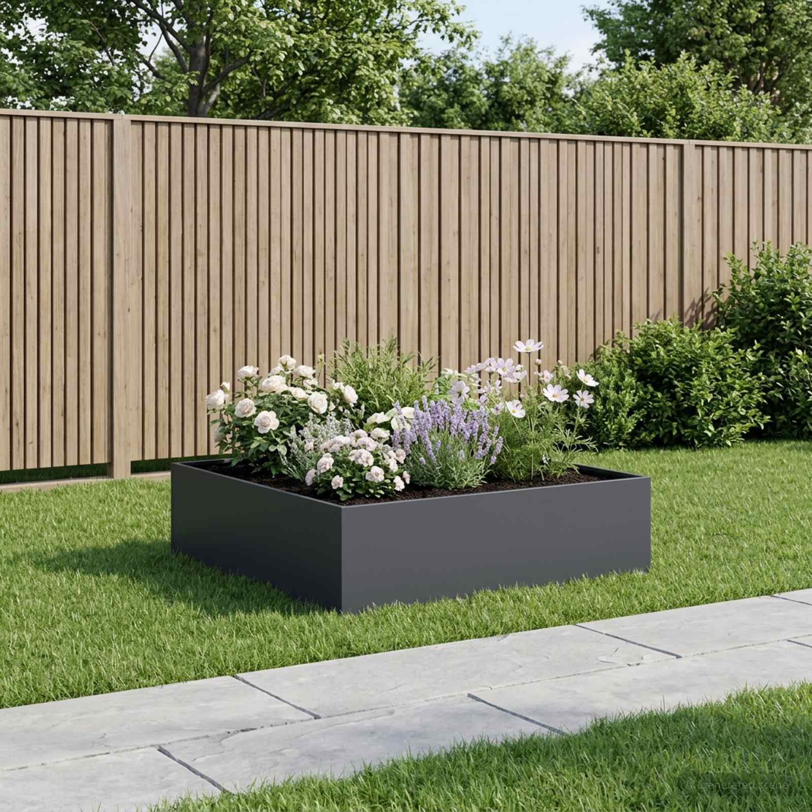Garten-Pflanzgefäß Anthrazit 80 x 80 x 30 cm