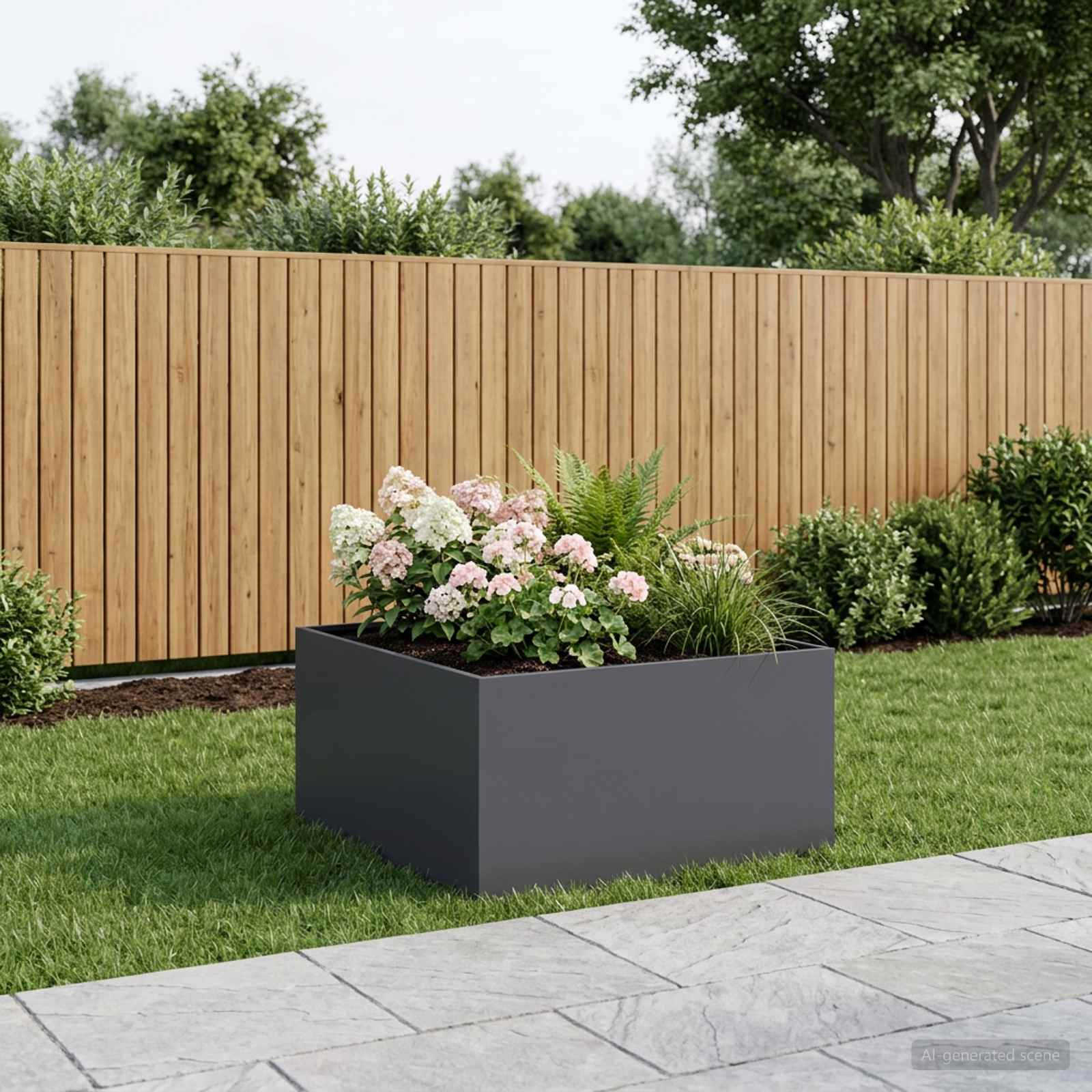 Garten-Pflanzgefäß Anthrazit 80 x 80 x 40 cm