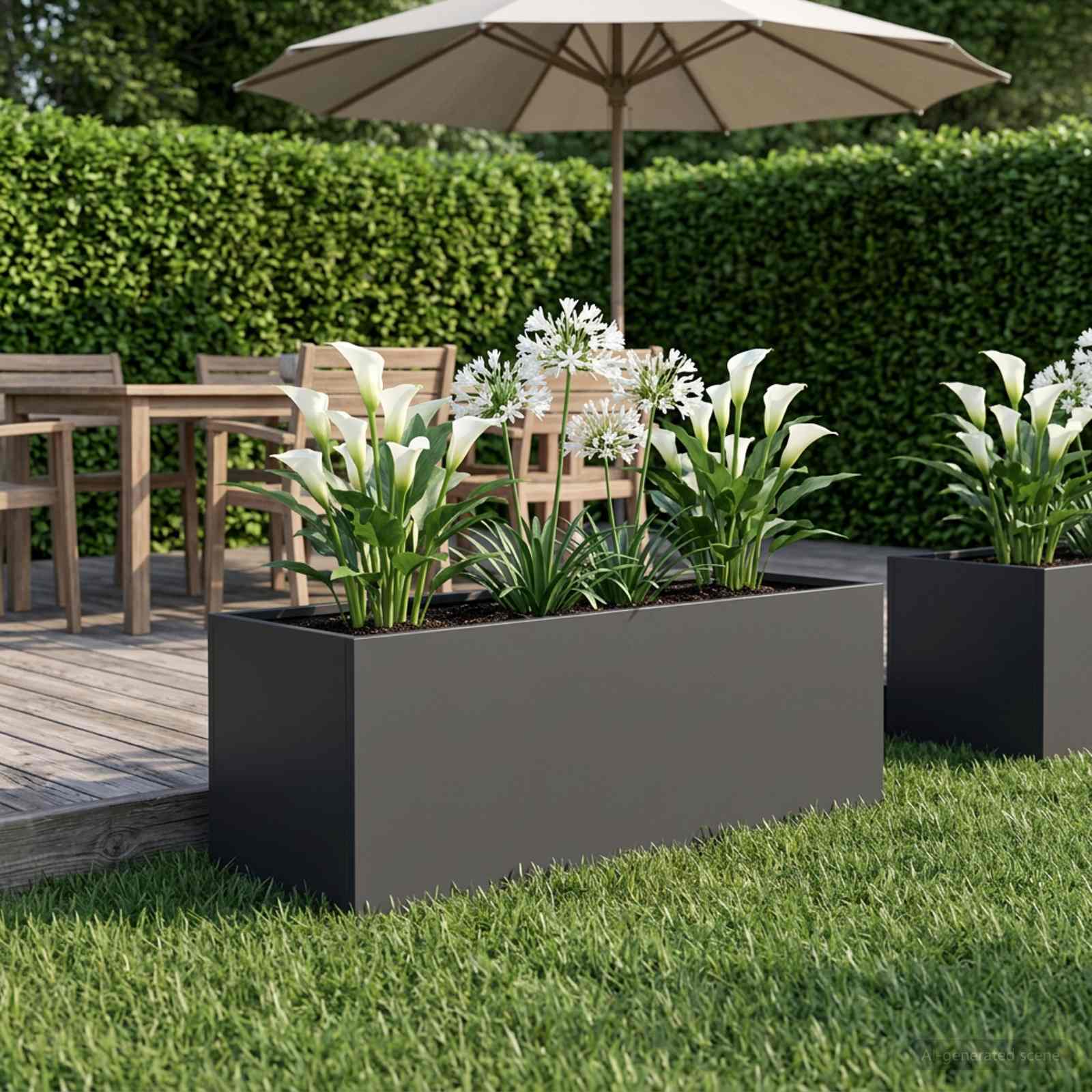 Garten-Pflanzgefäß Schwarz 40 x 20 x 20 cm Kaltgewalzter Stahl