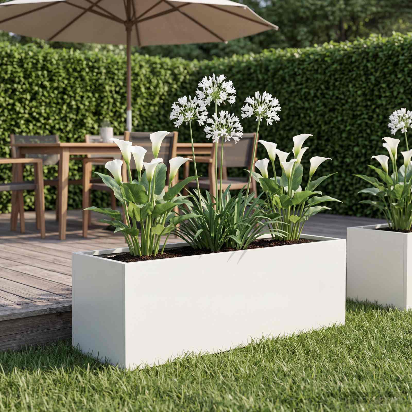 Garten-Pflanzgefäß Weiß 60 x 20 x 20 cm Kaltgewalzter Stahl