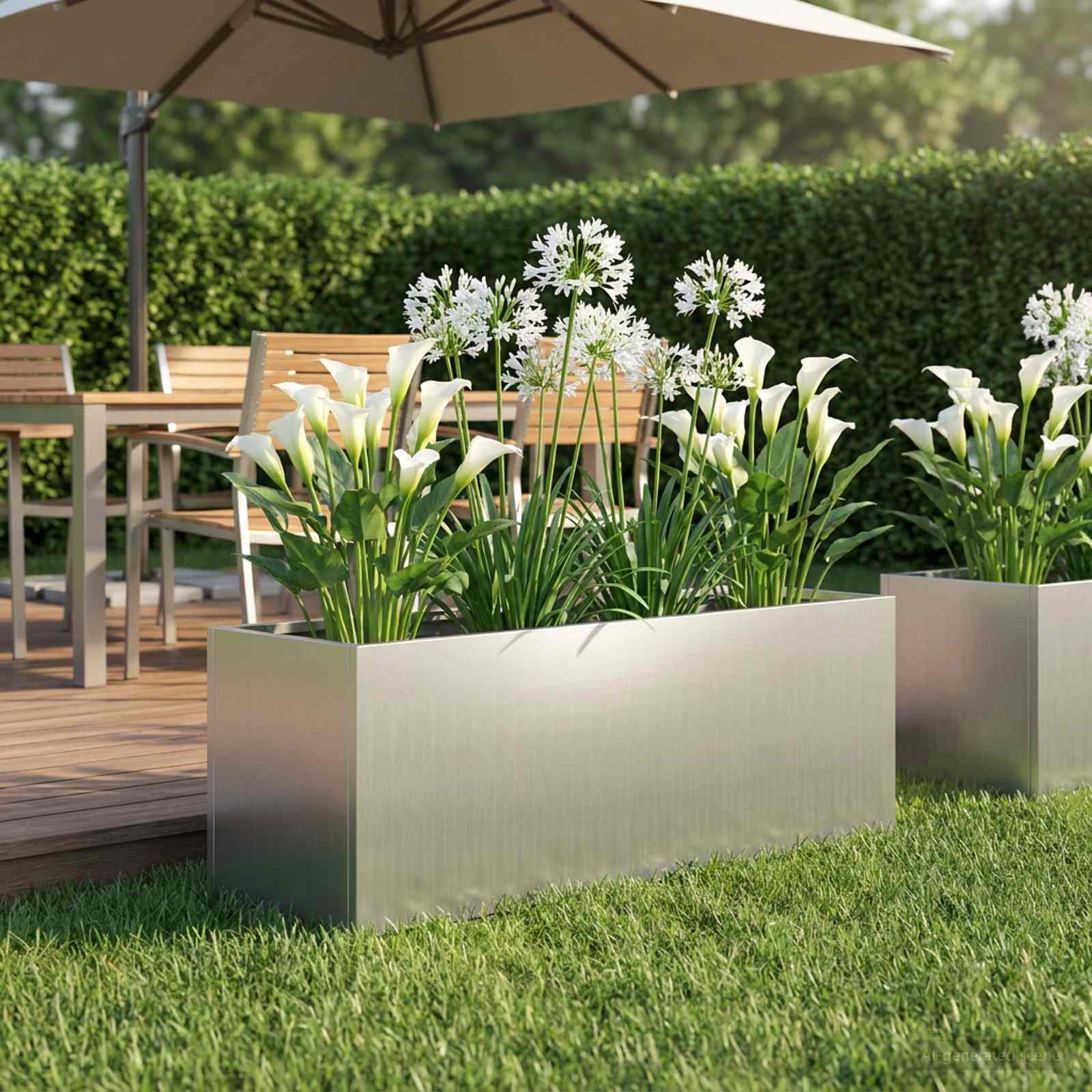 Garten-Pflanzgefäß Silber 60 x 20 x 20 cm Verzinkter Stahl