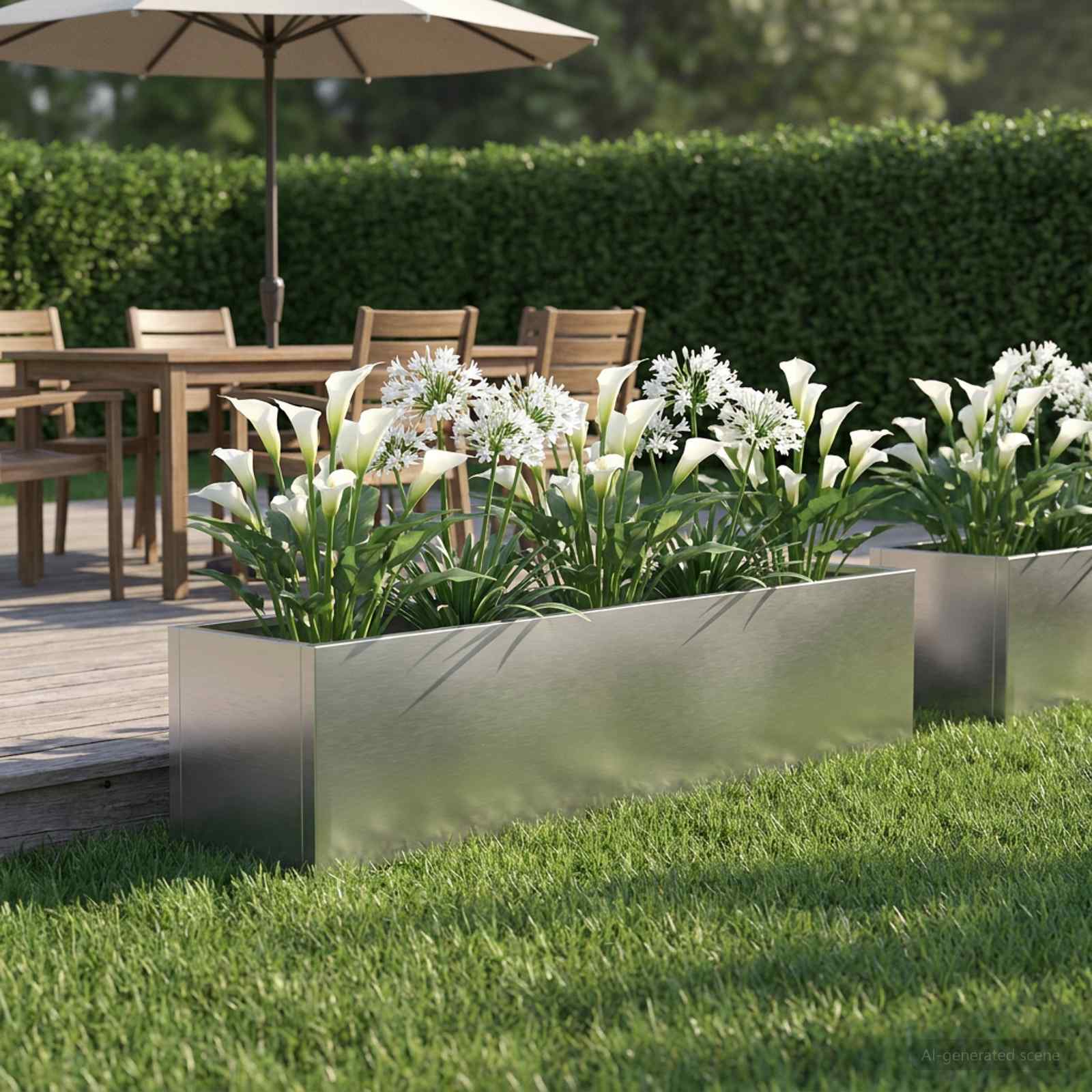 Garten-Pflanzgefäß Silber 80 x 20 x 20 cm Edelstahl