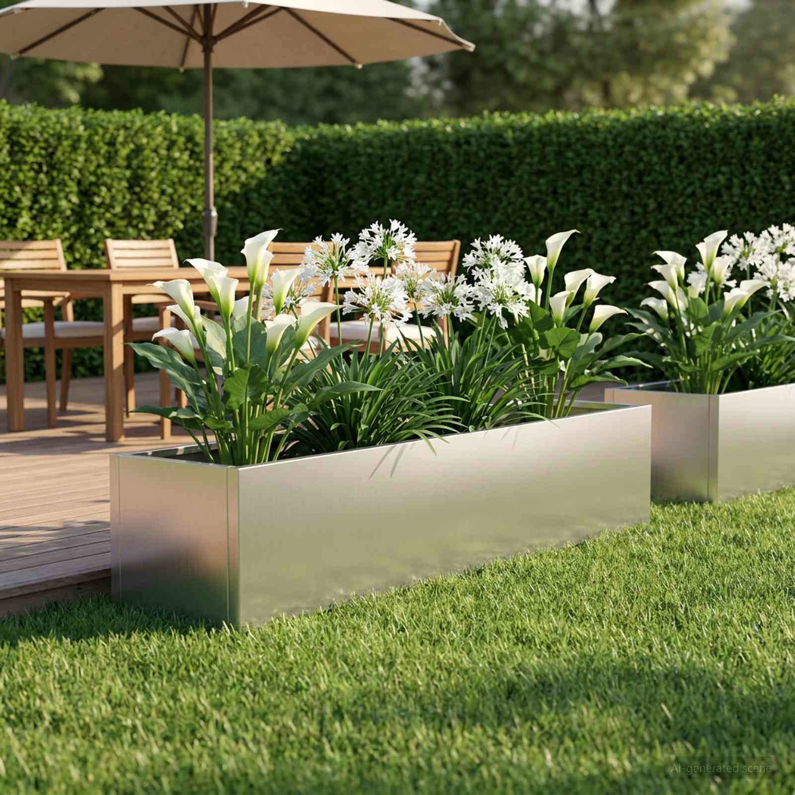 Garten-Pflanzgefäß Silber 80 x 20 x 20 cm Verzinkter Stahl