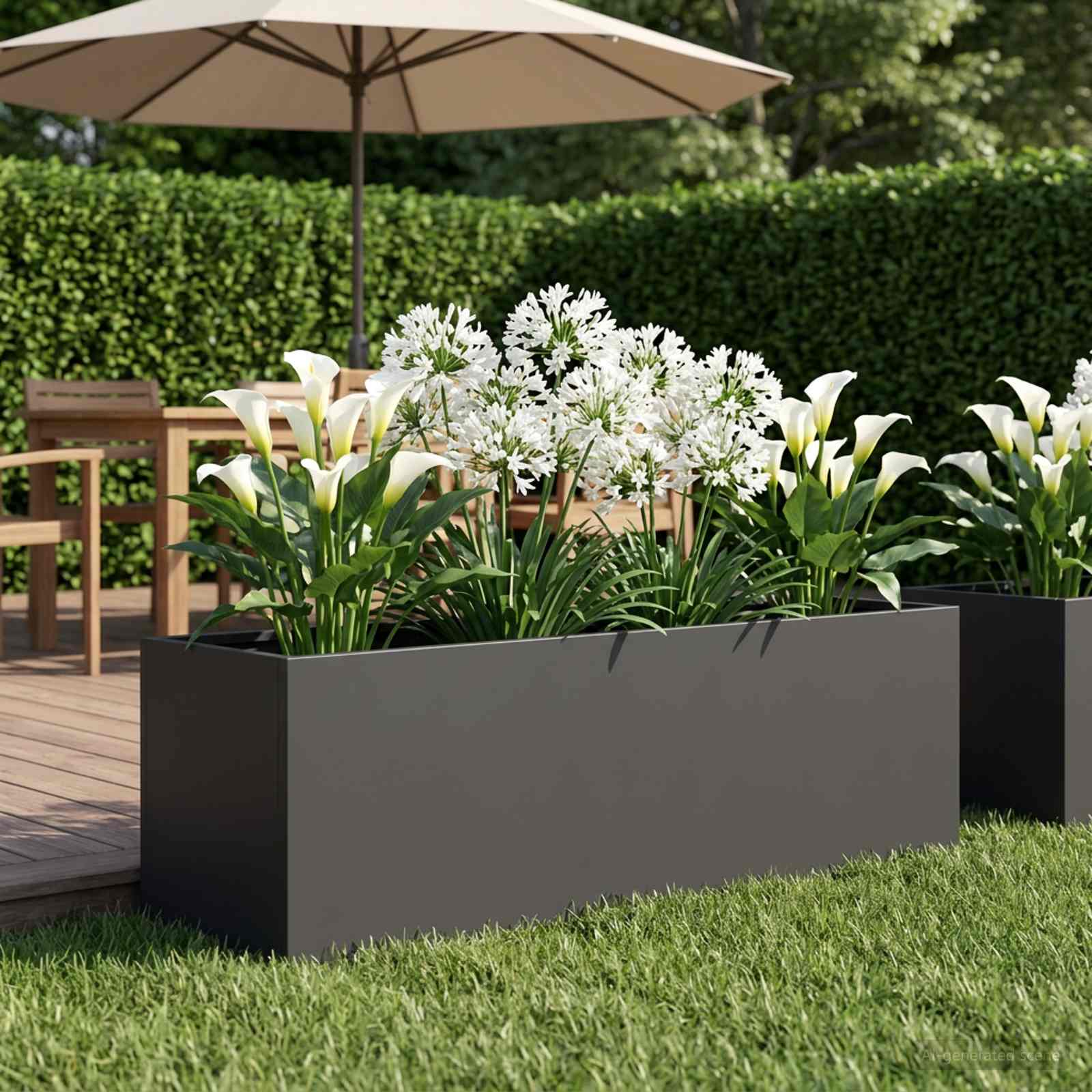 Garten-Pflanzgefäß Schwarz 80 x 30 x 30 cm Kaltgewalzter Stahl