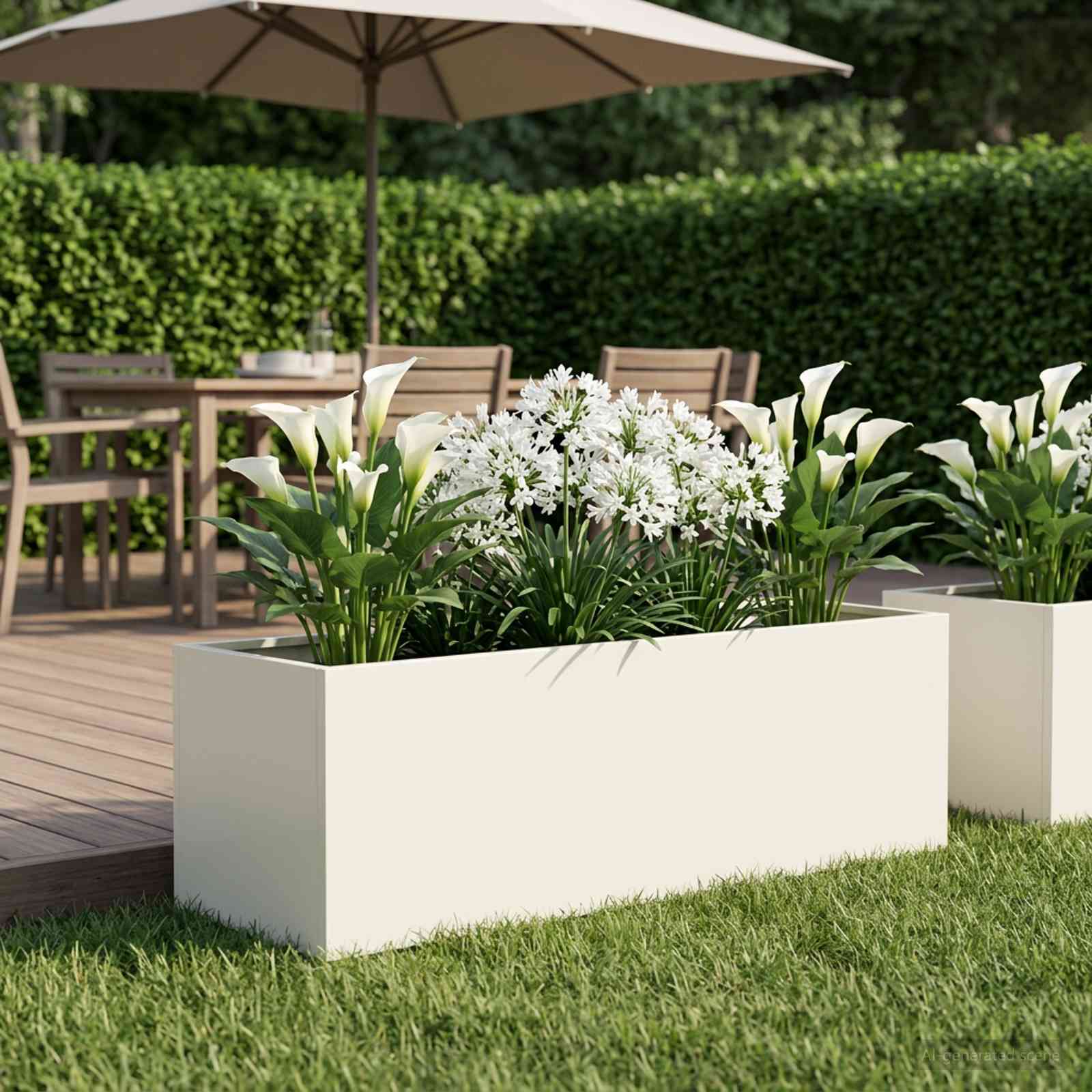 Garten-Pflanzgefäß Weiß 80 x 30 x 30 cm Kaltgewalzter Stahl