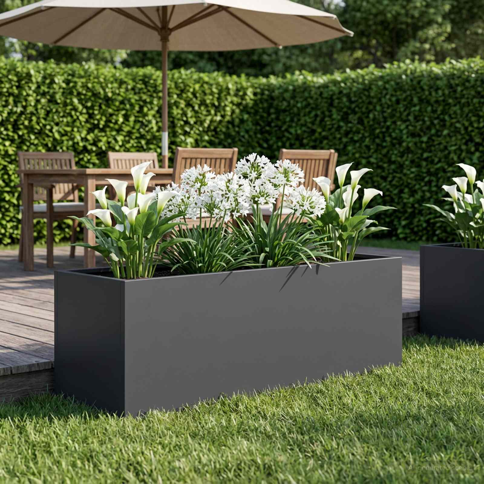 Garten-Pflanzgefäß Anthrazit 80 x 30 x 30 cm