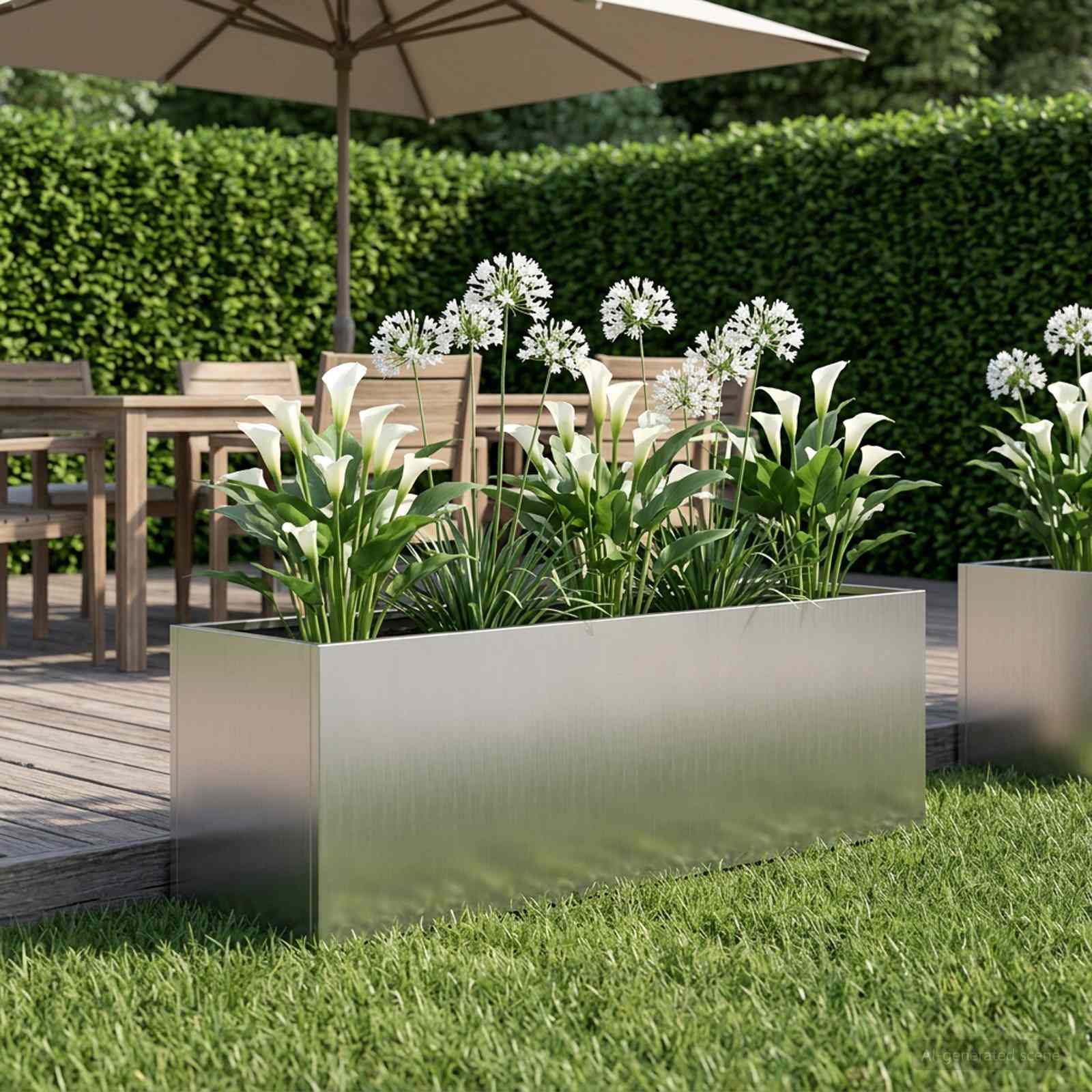 Garten-Pflanzgefäß Silber 80 x 30 x 30 cm Verzinkter Stahl