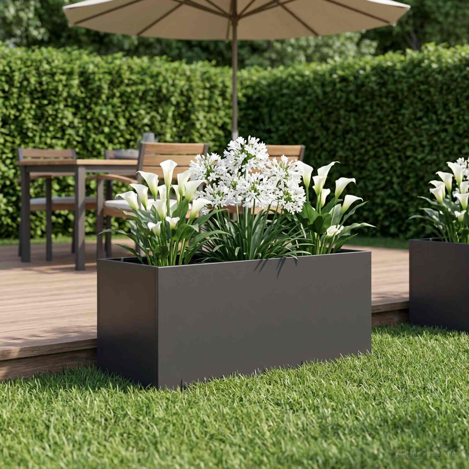 Garten-Pflanzgefäß Schwarz 80 x 40 x 40 cm Kaltgewalzter Stahl