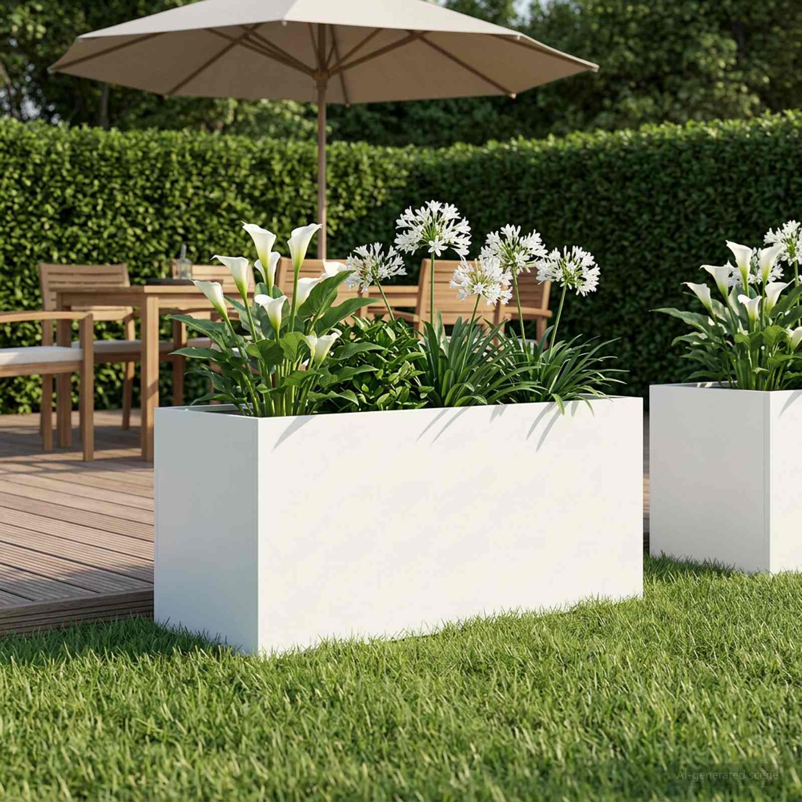 Garten-Pflanzgefäß Weiß 80 x 40 x 40 cm Kaltgewalzter Stahl