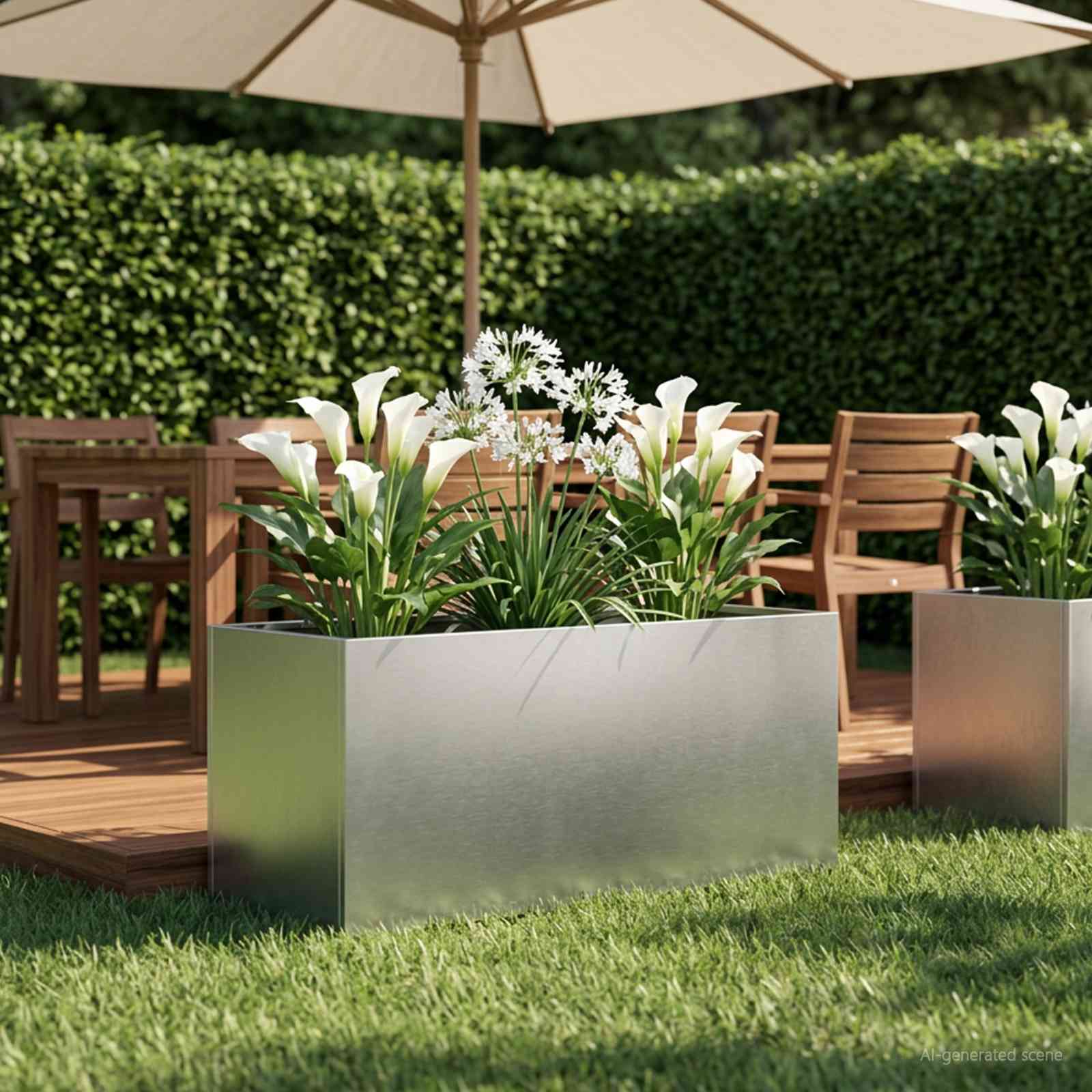 Garten-Pflanzgefäß Silber 80 x 40 x 40 cm Edelstahl