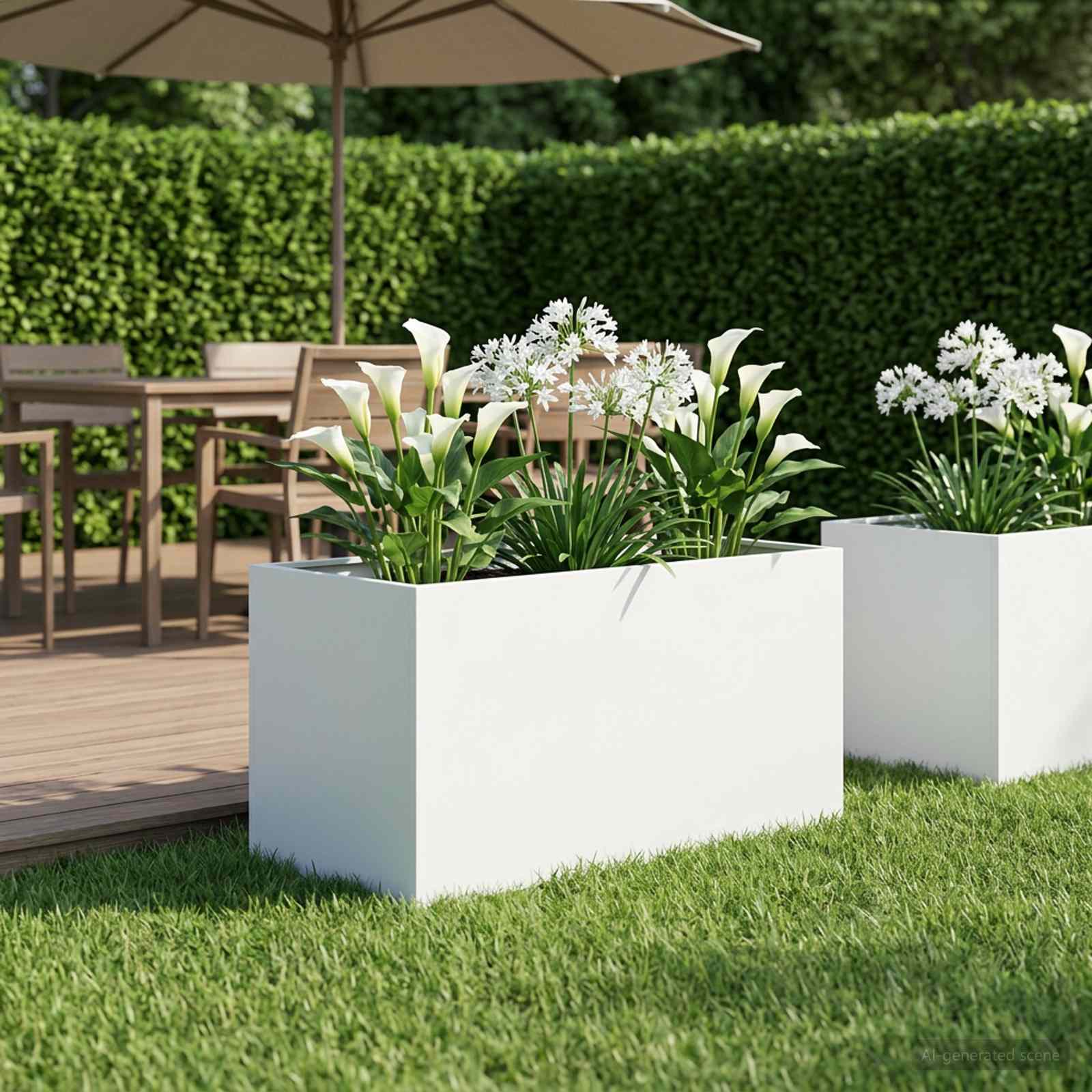Garten-Pflanzgefäß Weiß 80 x 50 x 50 cm Kaltgewalzter Stahl