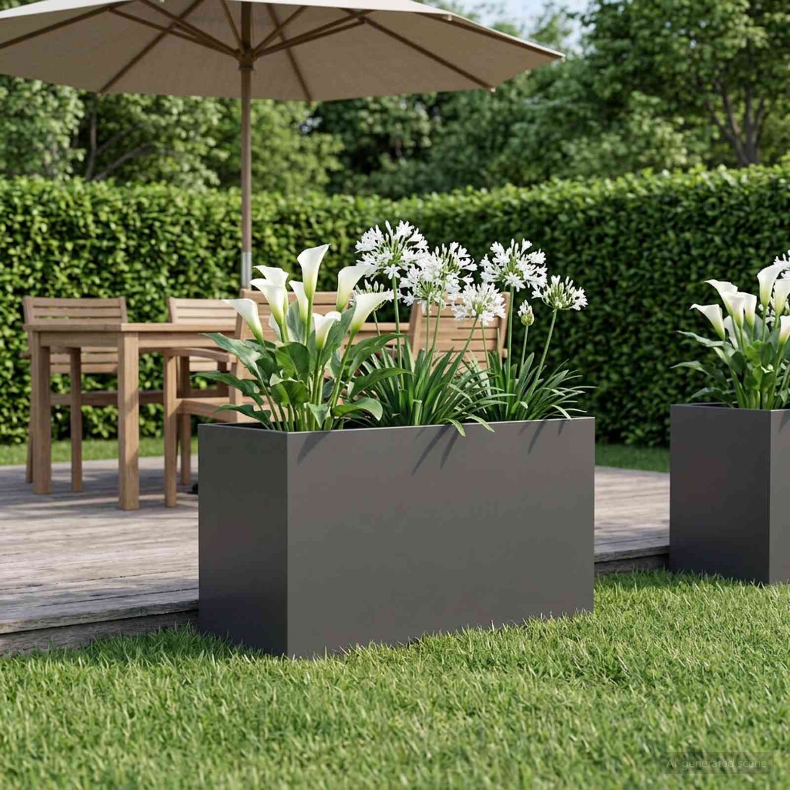 Garten-Pflanzgefäß Schwarz 100 x 50 x 50 cm Kaltgewalzter Stahl