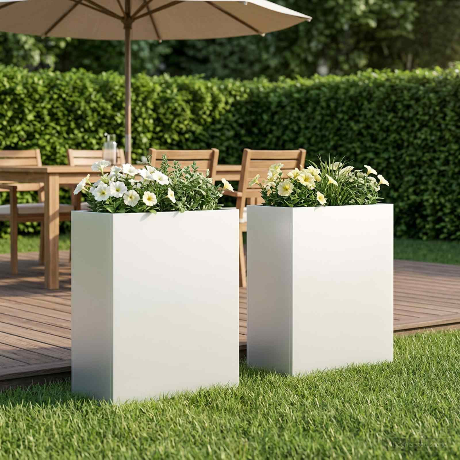 Garten-Pflanzgefäß 2 stk. Weiß 40 x 20 x 50 cm