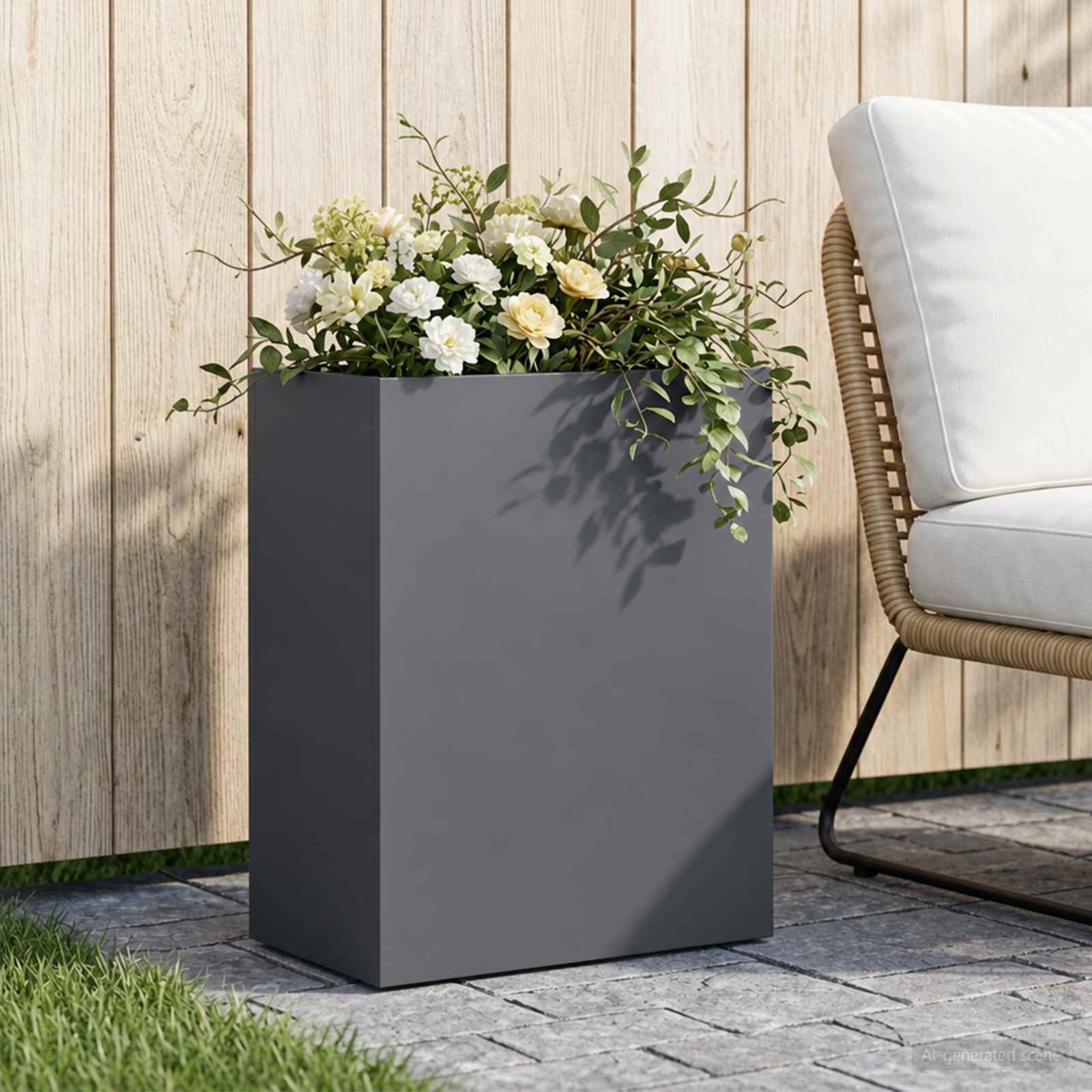 Garten-Pflanzgefäß Anthrazit 40 x 20 x 50 cm