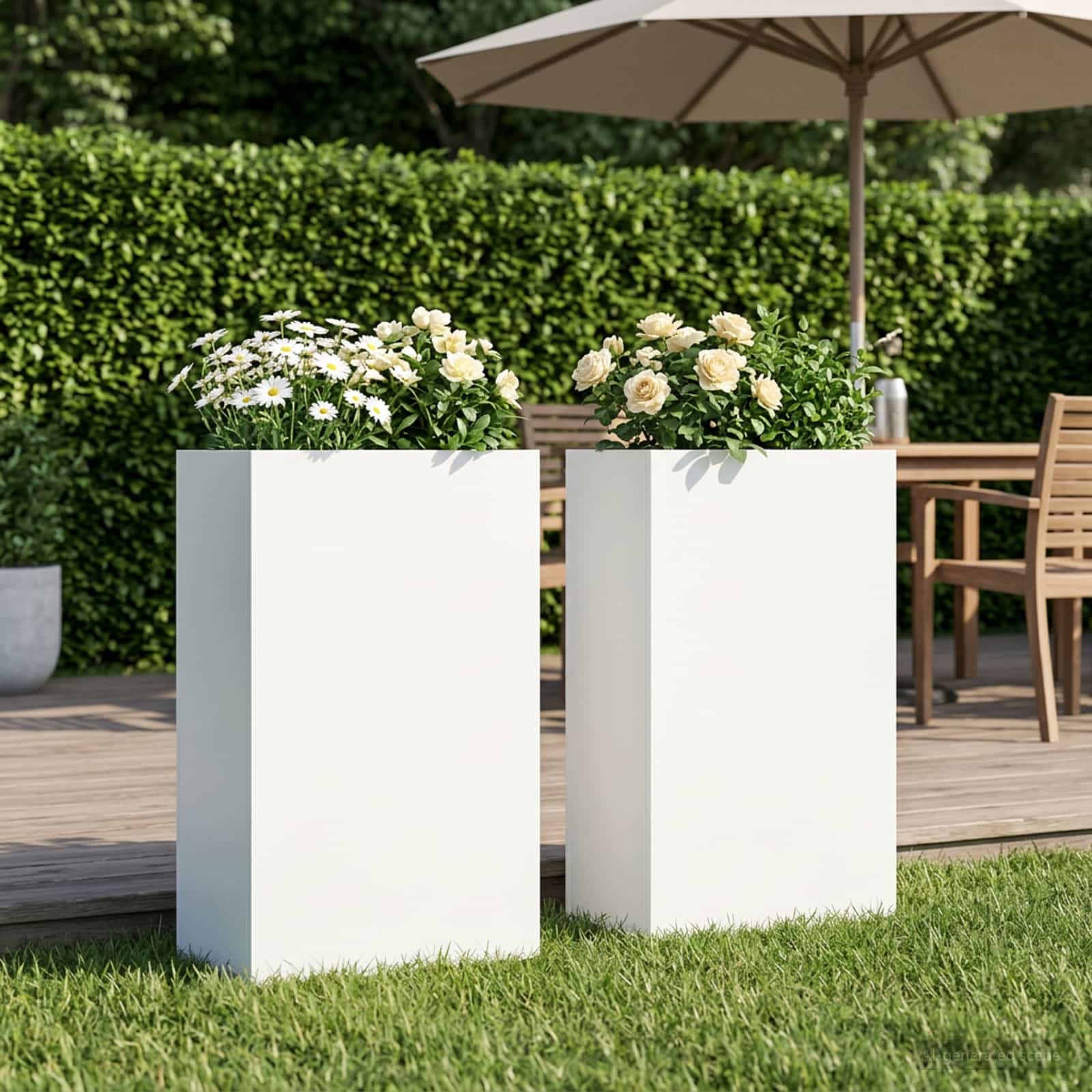 Garten-Pflanzgefäß 2 stk. Weiß 50 x 20 x 75 cm