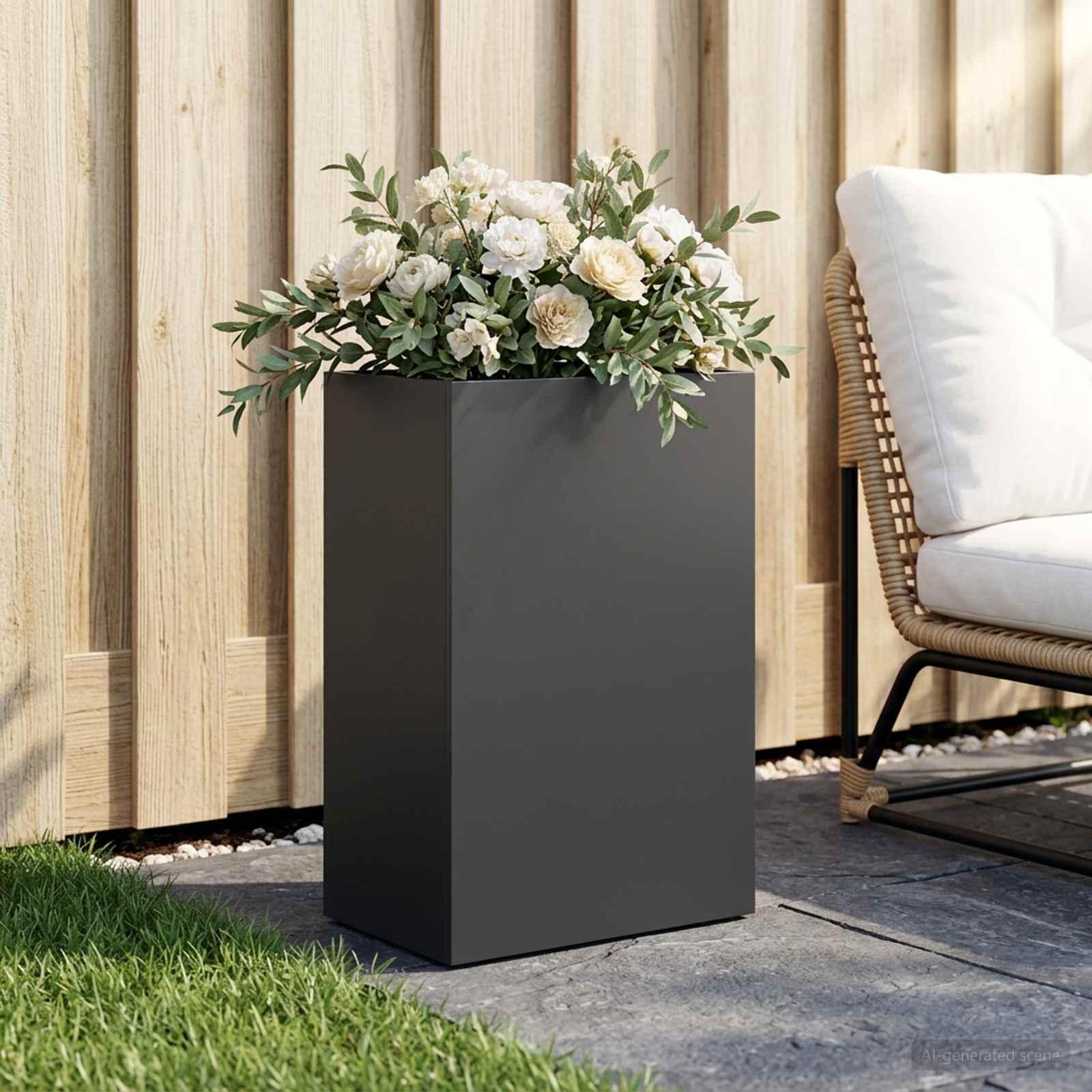 Garten-Pflanzgefäß Schwarz 50 x 30 x 75 cm Kaltgewalzter Stahl