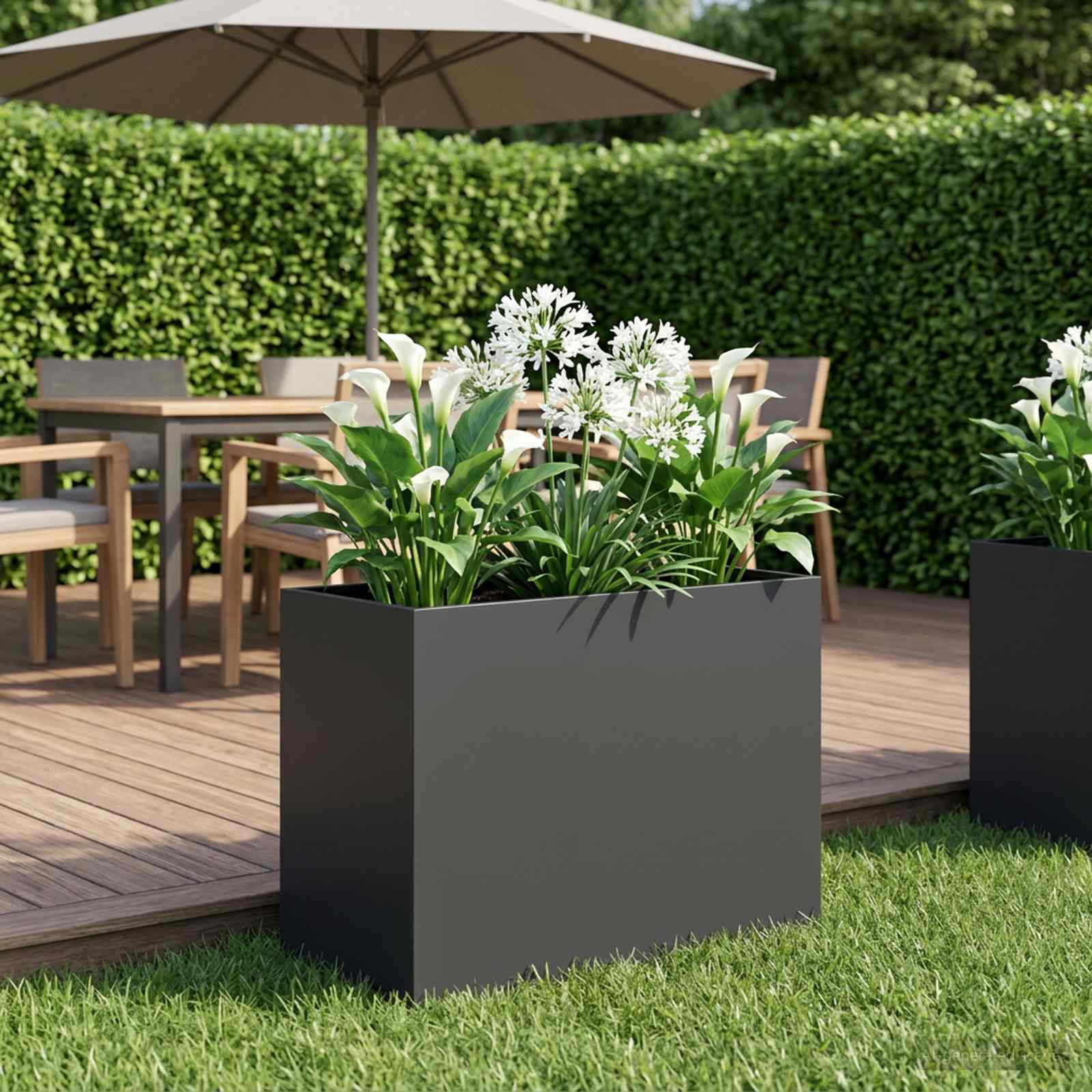 Garten-Pflanzgefäß Schwarz 60 x 30 x 40 cm Kaltgewalzter Stahl