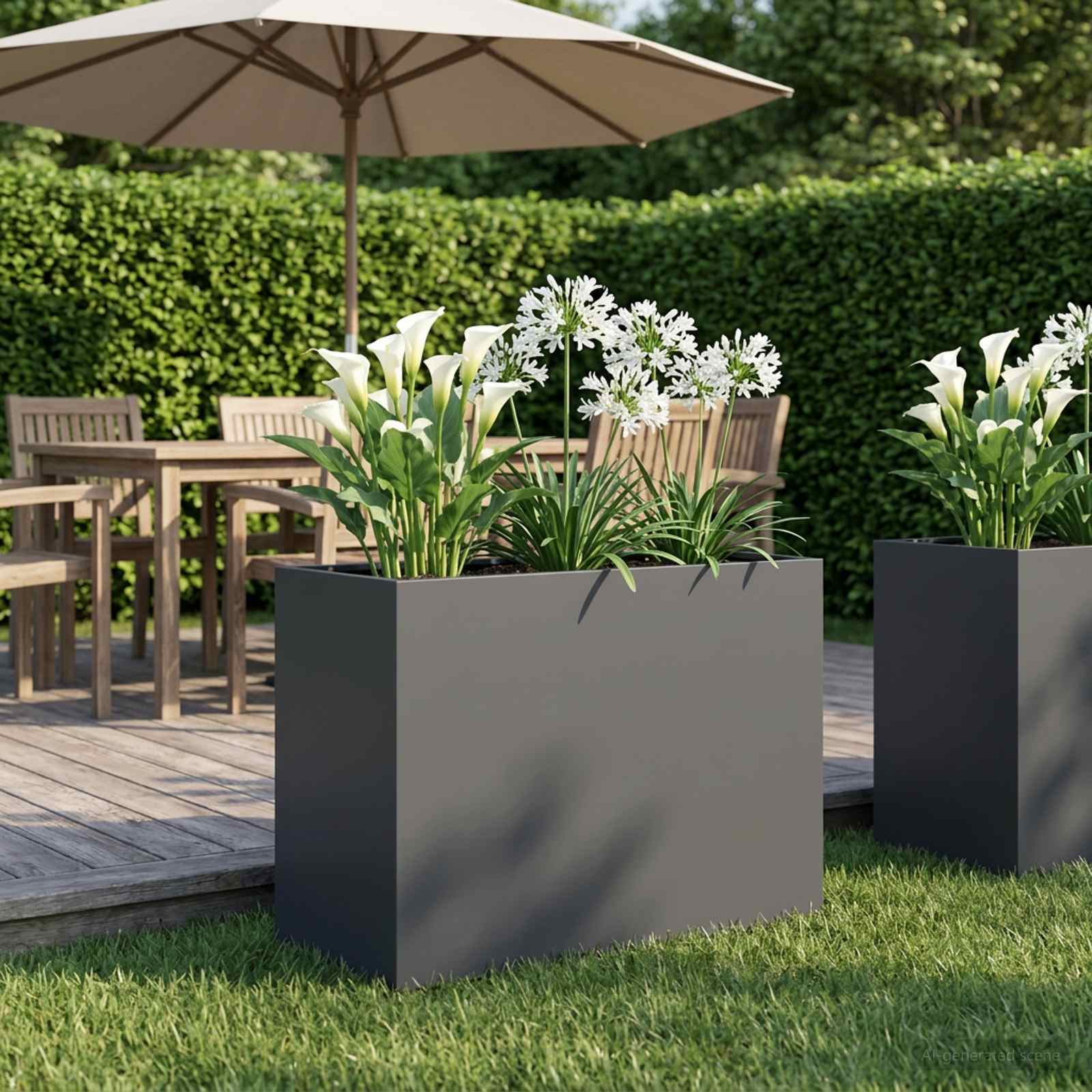 Garten-Pflanzgefäß Anthrazit 60 x 30 x 40 cm