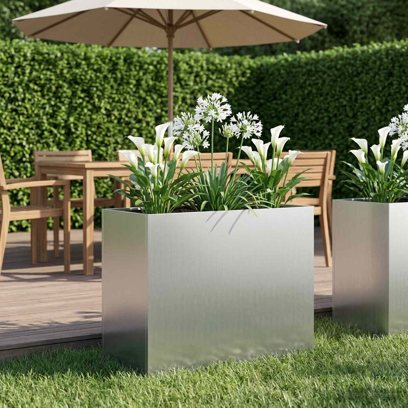 Garten-Pflanzgefäß Silber 60 x 30 x 40 cm Verzinkter Stahl